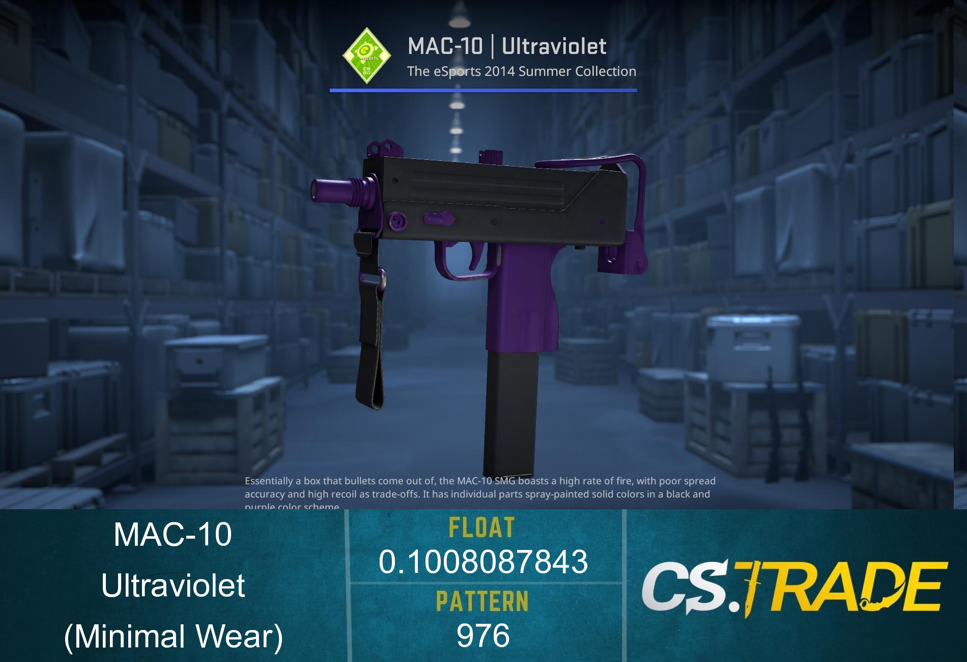 MAC-10 | Ultraviolet (Minimal Wear) Screenshot