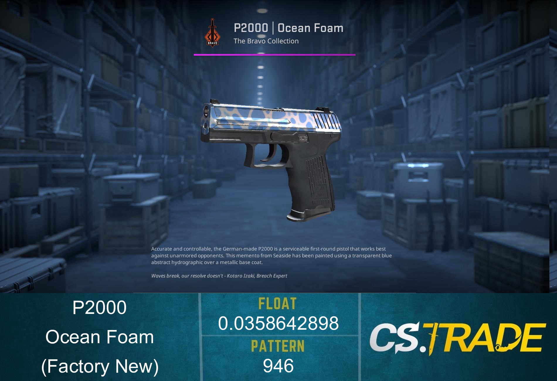 P2000 | Ocean Foam (Factory New) Screenshot