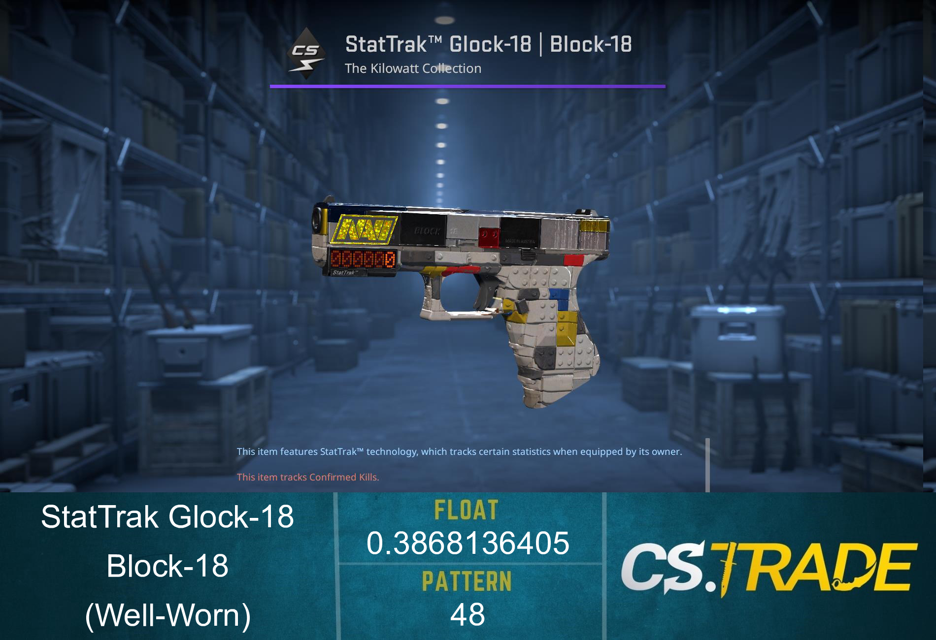 StatTrak™ Glock-18 | Block-18 (Well-Worn) Screenshot