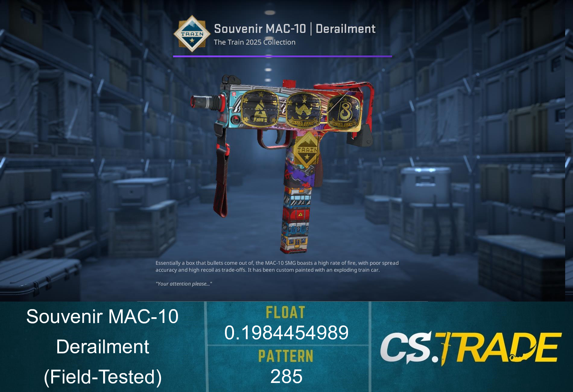 MAC-10 | Derailment (Field-Tested) Screenshot