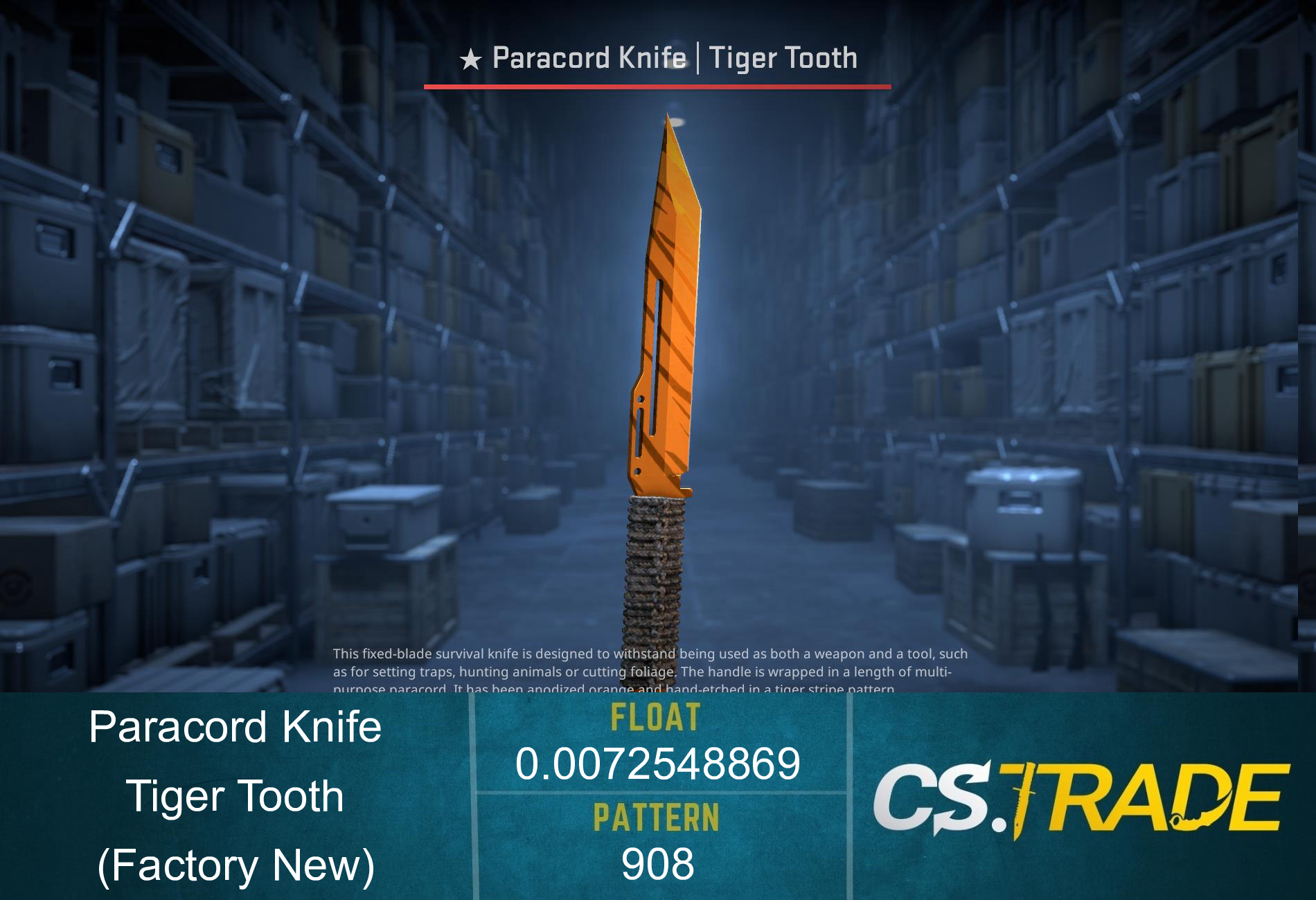 ★ Paracord Knife | Tiger Tooth (Factory New) Screenshot