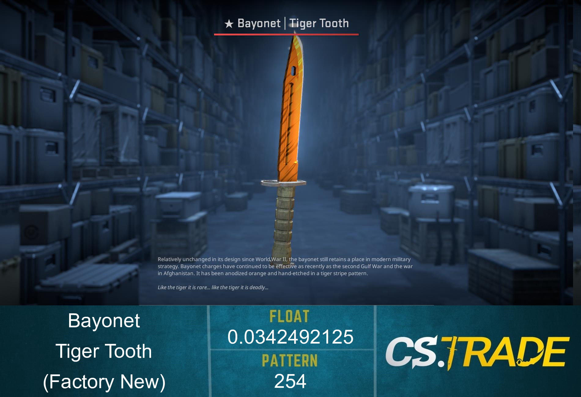★ Bayonet | Tiger Tooth (Factory New) Screenshot
