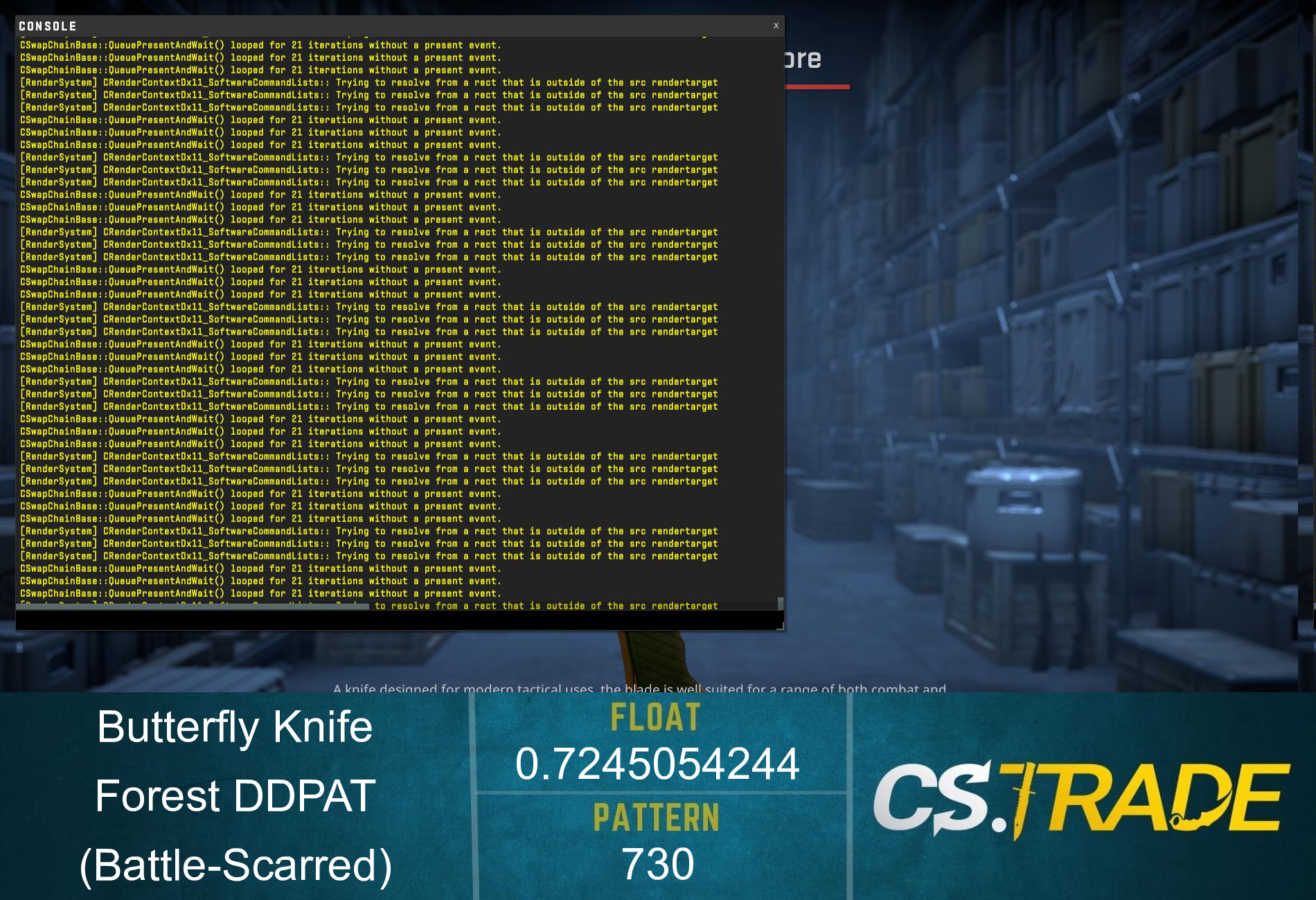 ★ StatTrak™ Butterfly Knife | Forest DDPAT (Battle-Scarred) Screenshot