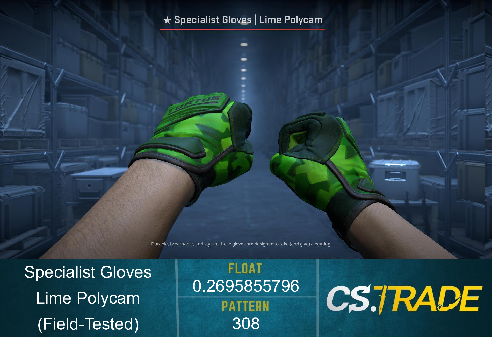 ★ Specialist Gloves | Lime Polycam (Factory New) Screenshot