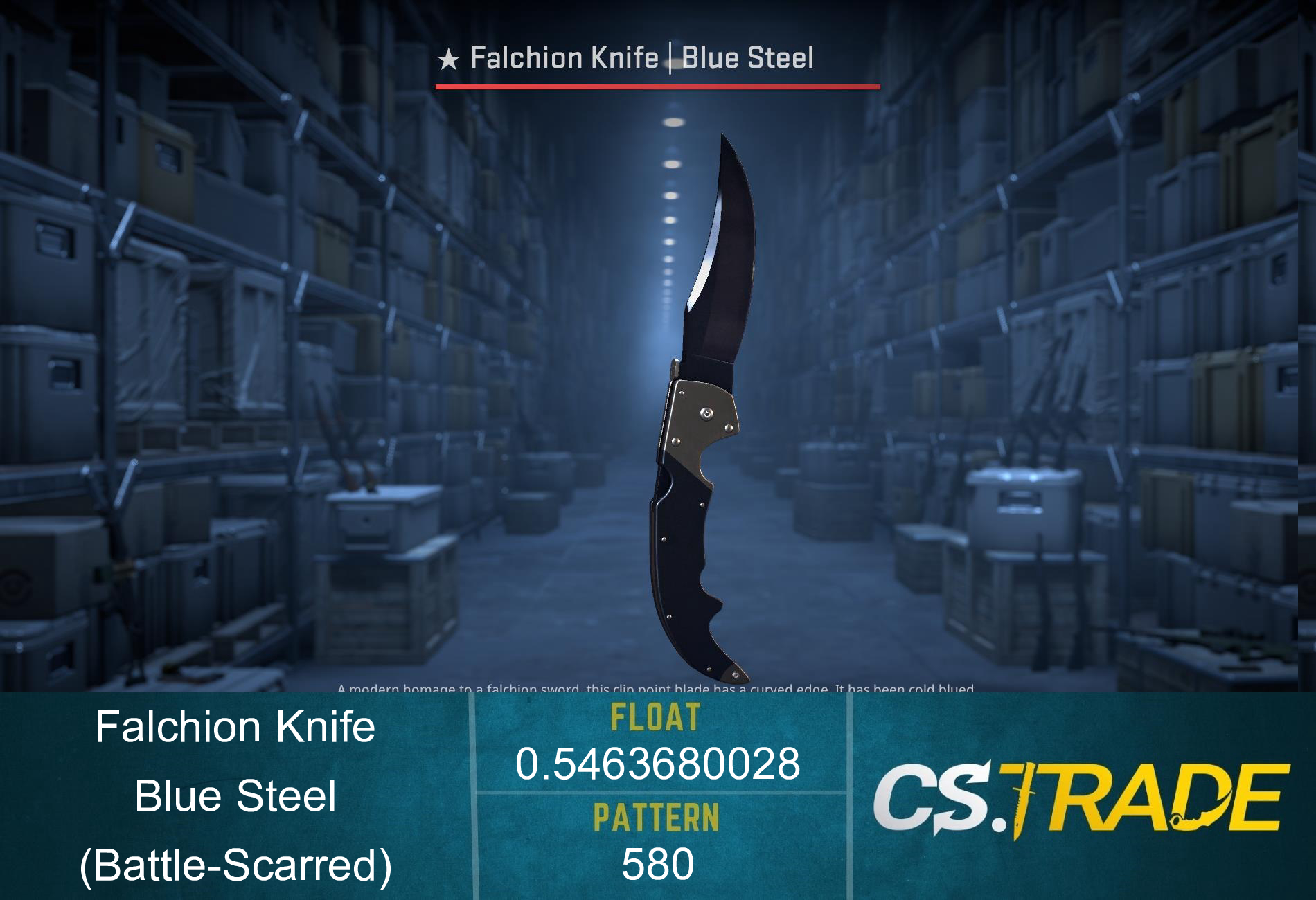 ★ Falchion Knife | Blue Steel (Battle-Scarred) Screenshot