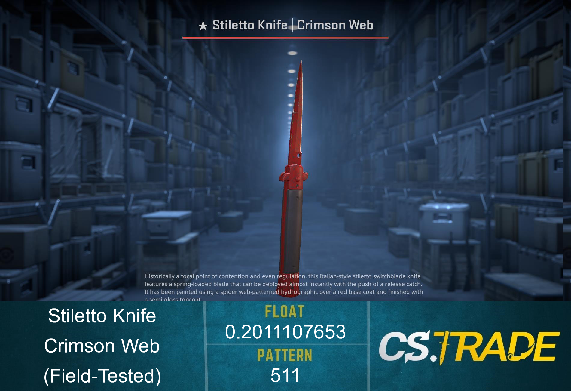 ★ Stiletto Knife | Crimson Web (Field-Tested) Screenshot