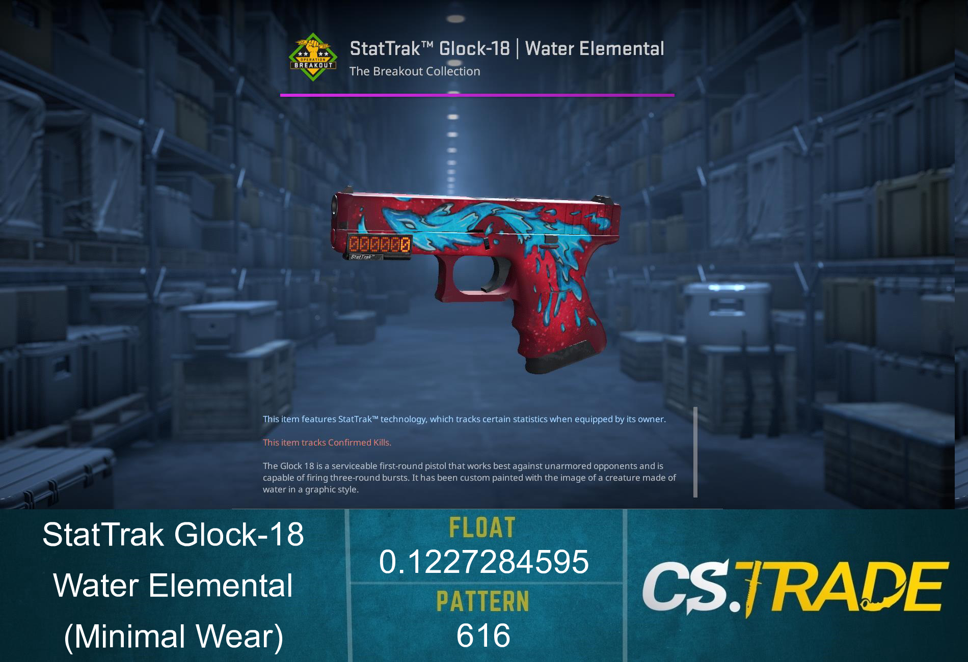 Glock-18 | Water Elemental (Minimal Wear) Screenshot