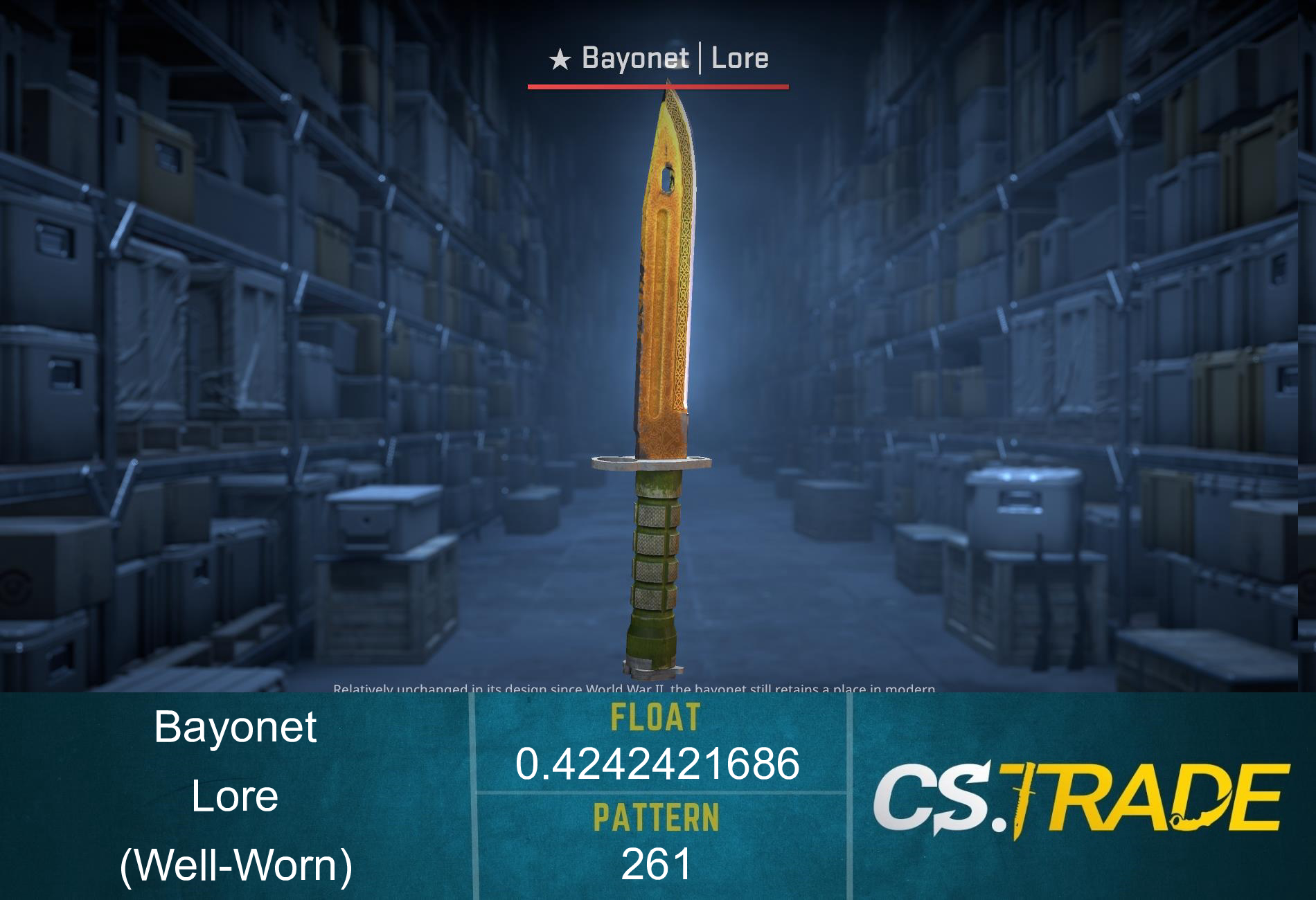★ Bayonet | Lore (Well-Worn) Screenshot