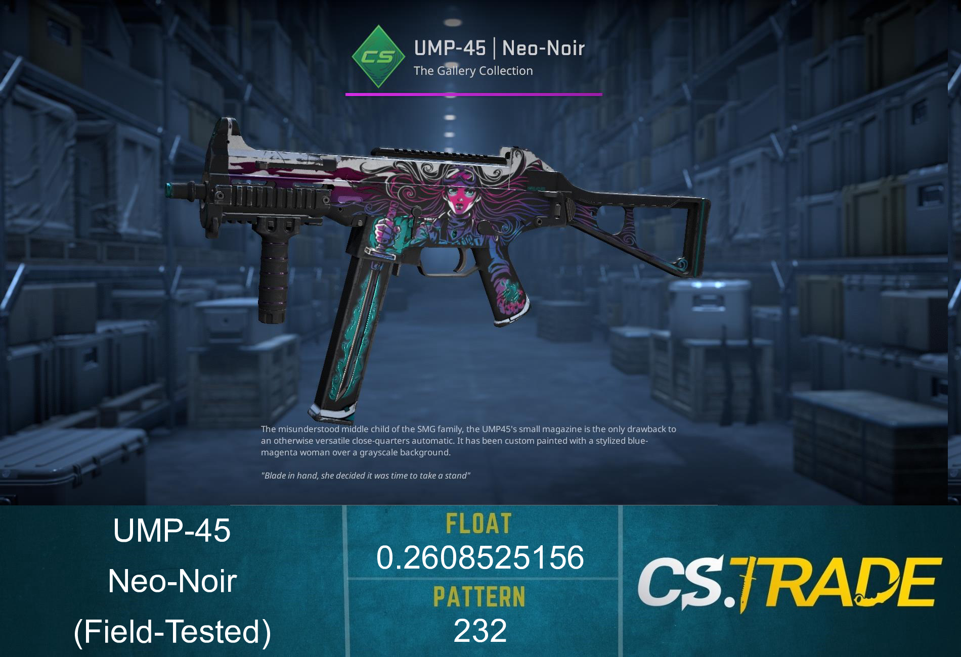 StatTrak™ UMP-45 | Neo-Noir (Field-Tested) Screenshot