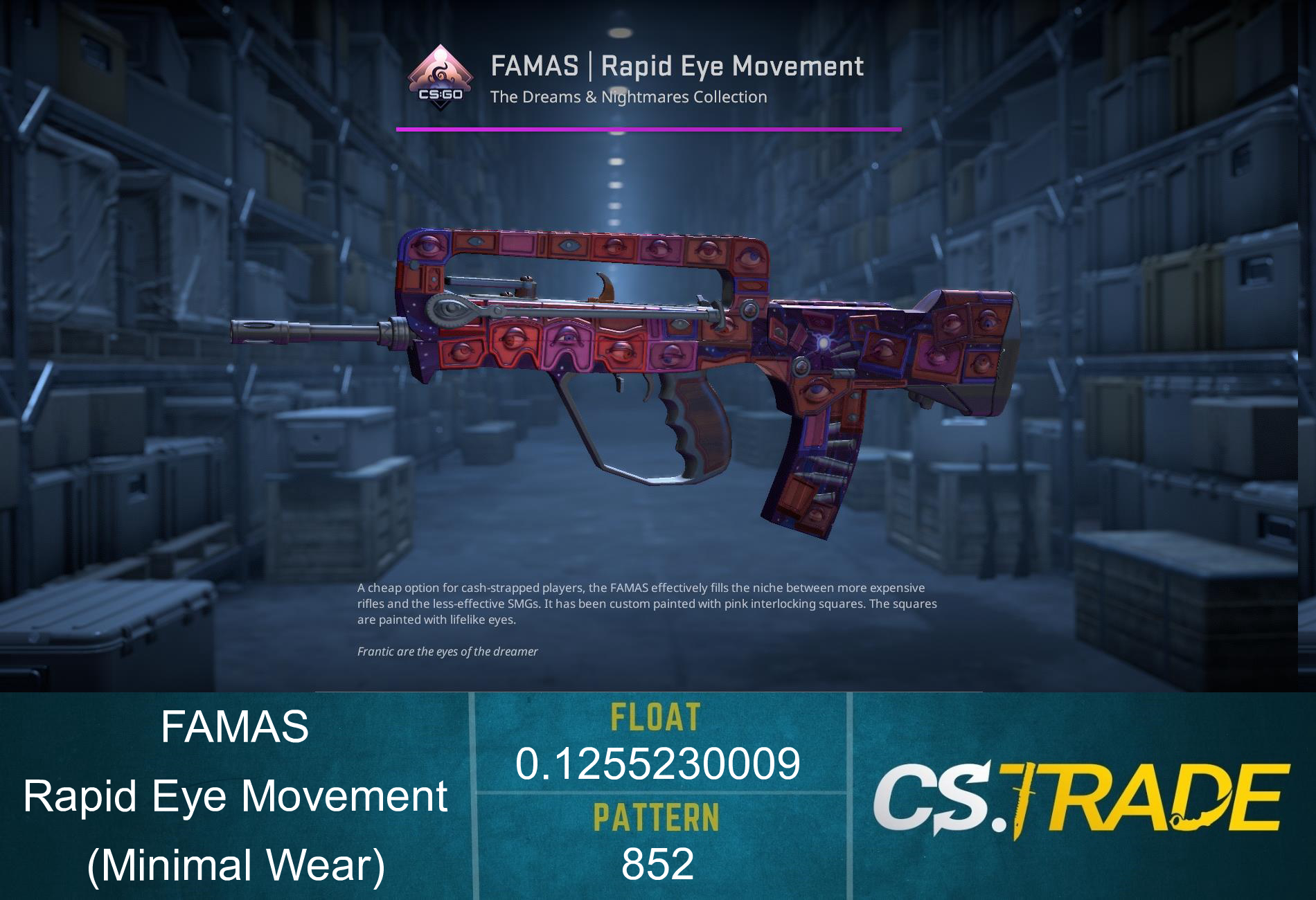 StatTrak™ FAMAS | Rapid Eye Movement (Minimal Wear) Screenshot