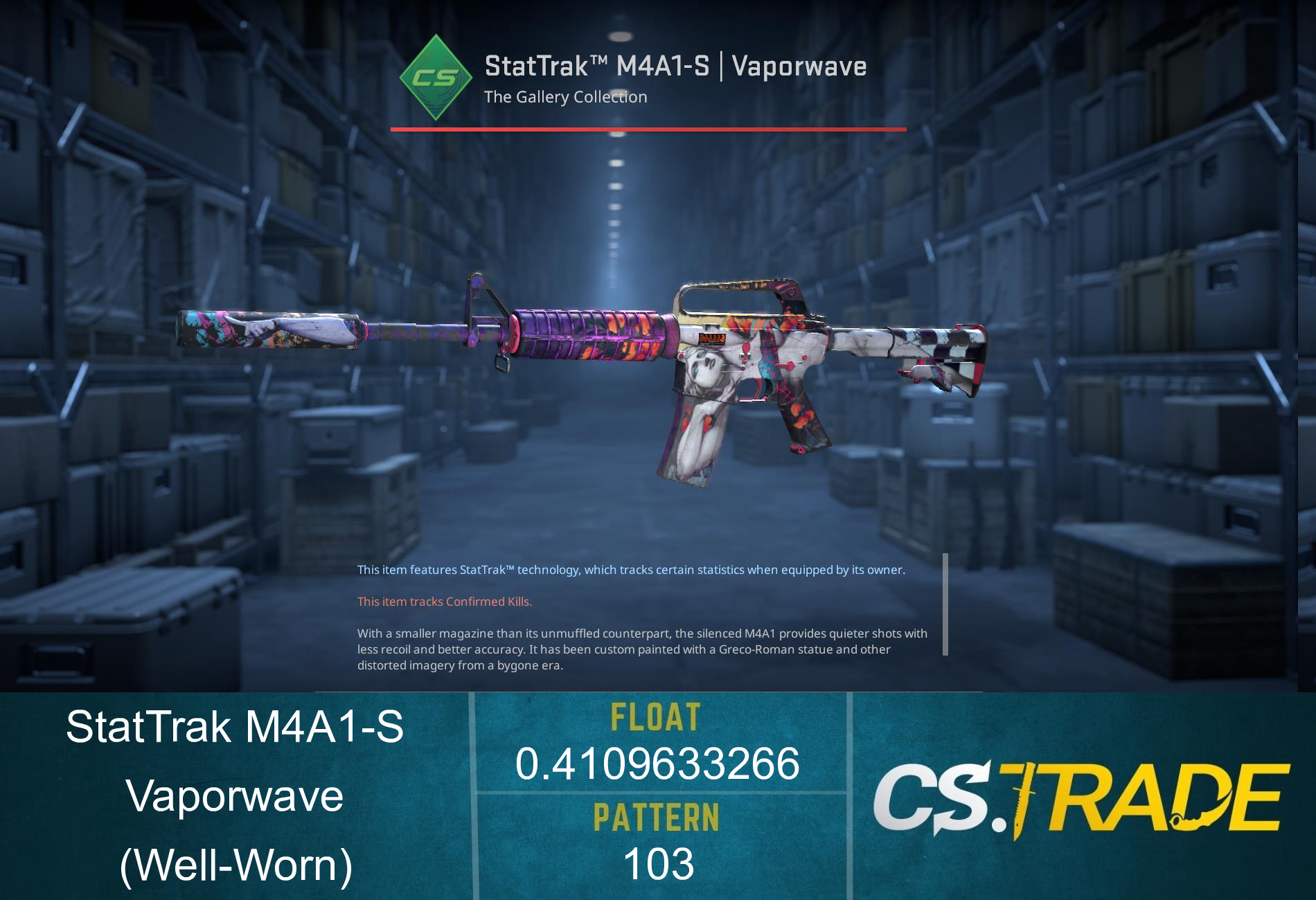 StatTrak™ M4A1-S | Vaporwave (Well-Worn) Screenshot