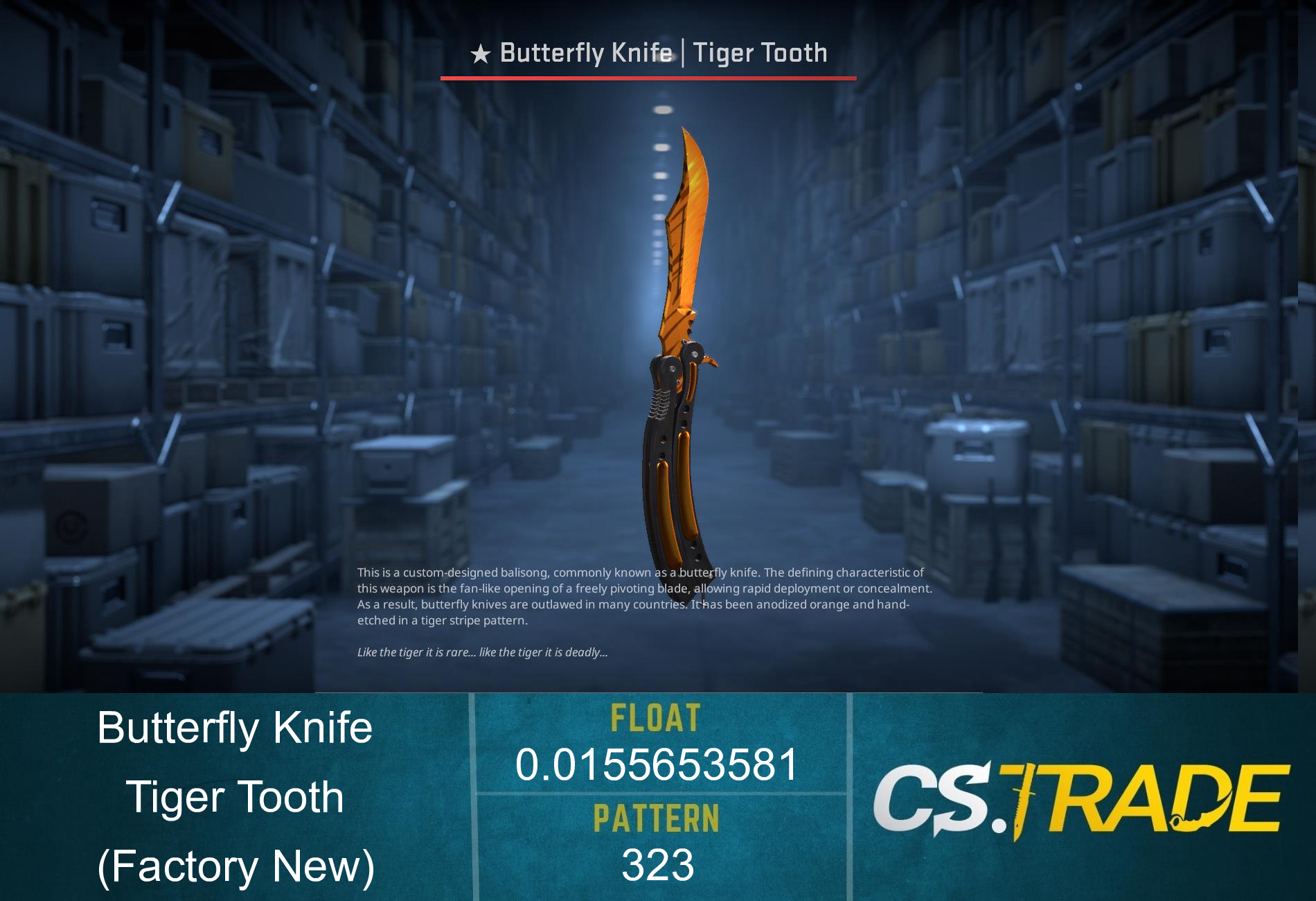 ★ Butterfly Knife | Tiger Tooth (Factory New) Screenshot