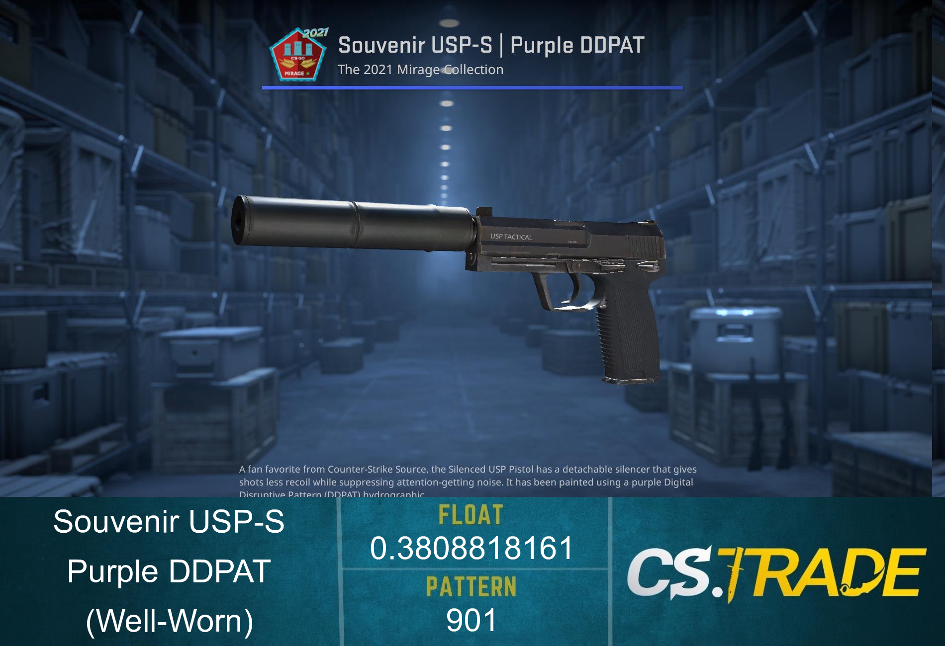 USP-S | Purple DDPAT (Well-Worn) Screenshot