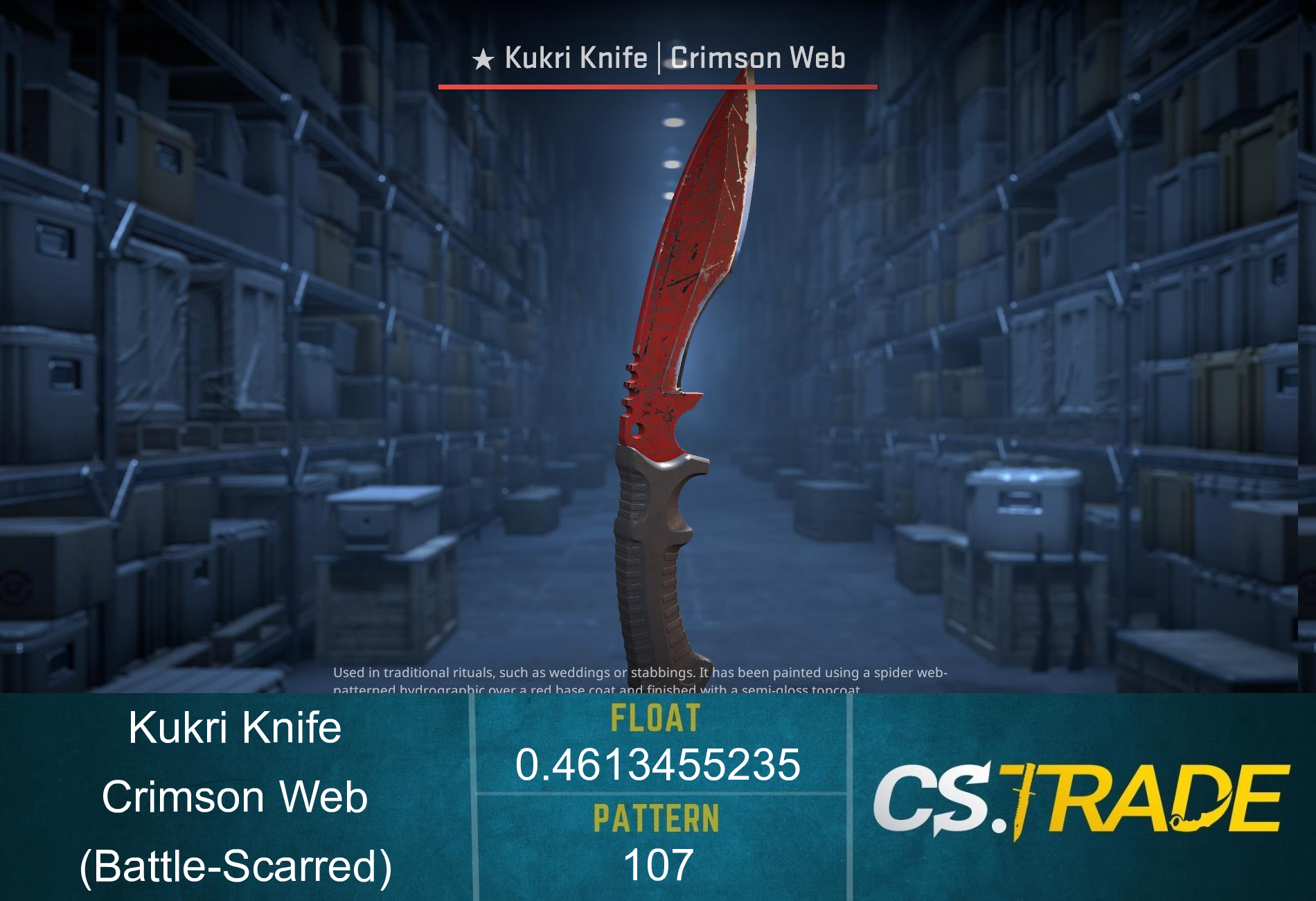 ★ Kukri Knife | Crimson Web (Battle-Scarred) Screenshot