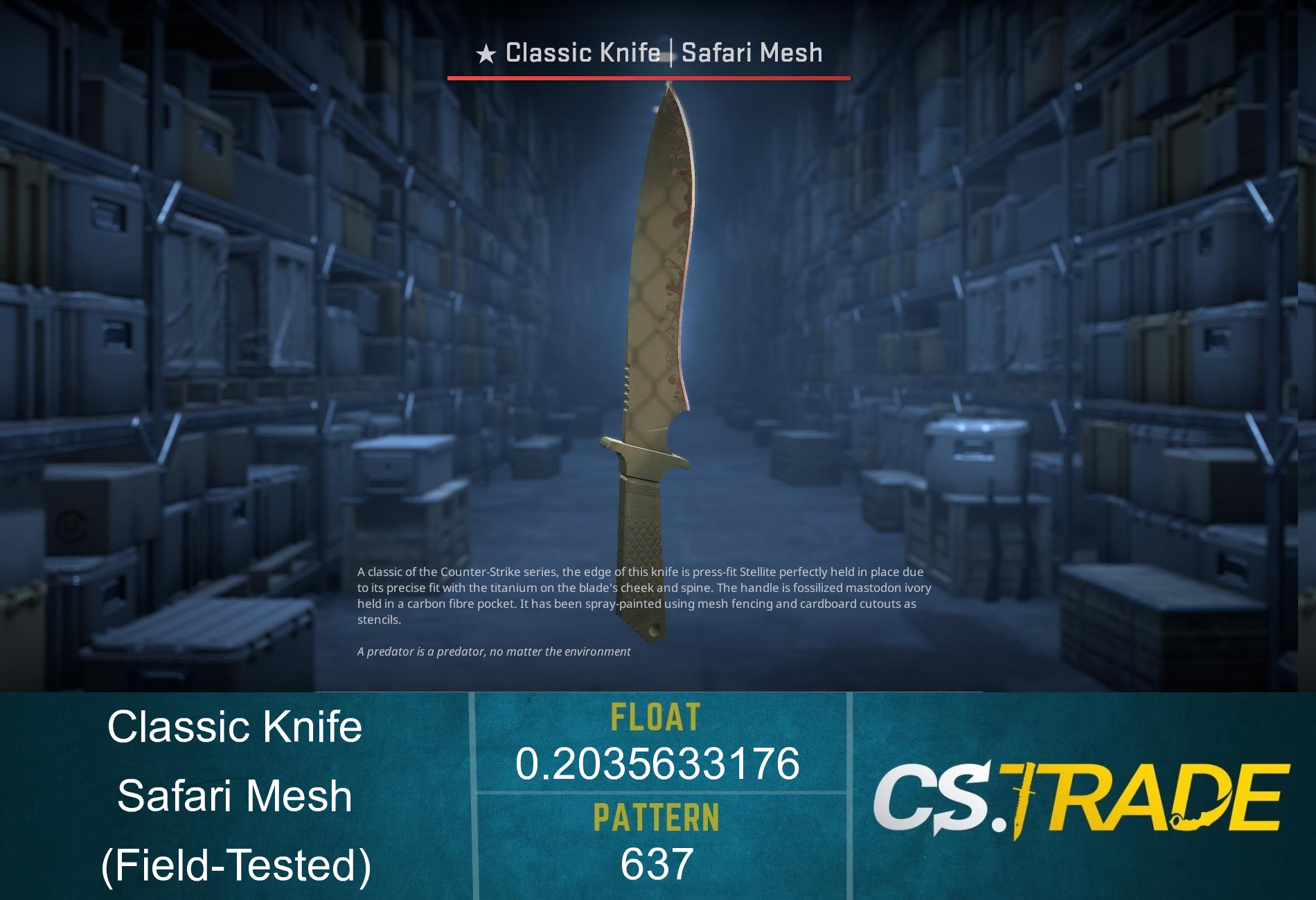 ★ Classic Knife | Safari Mesh (Factory New) Screenshot