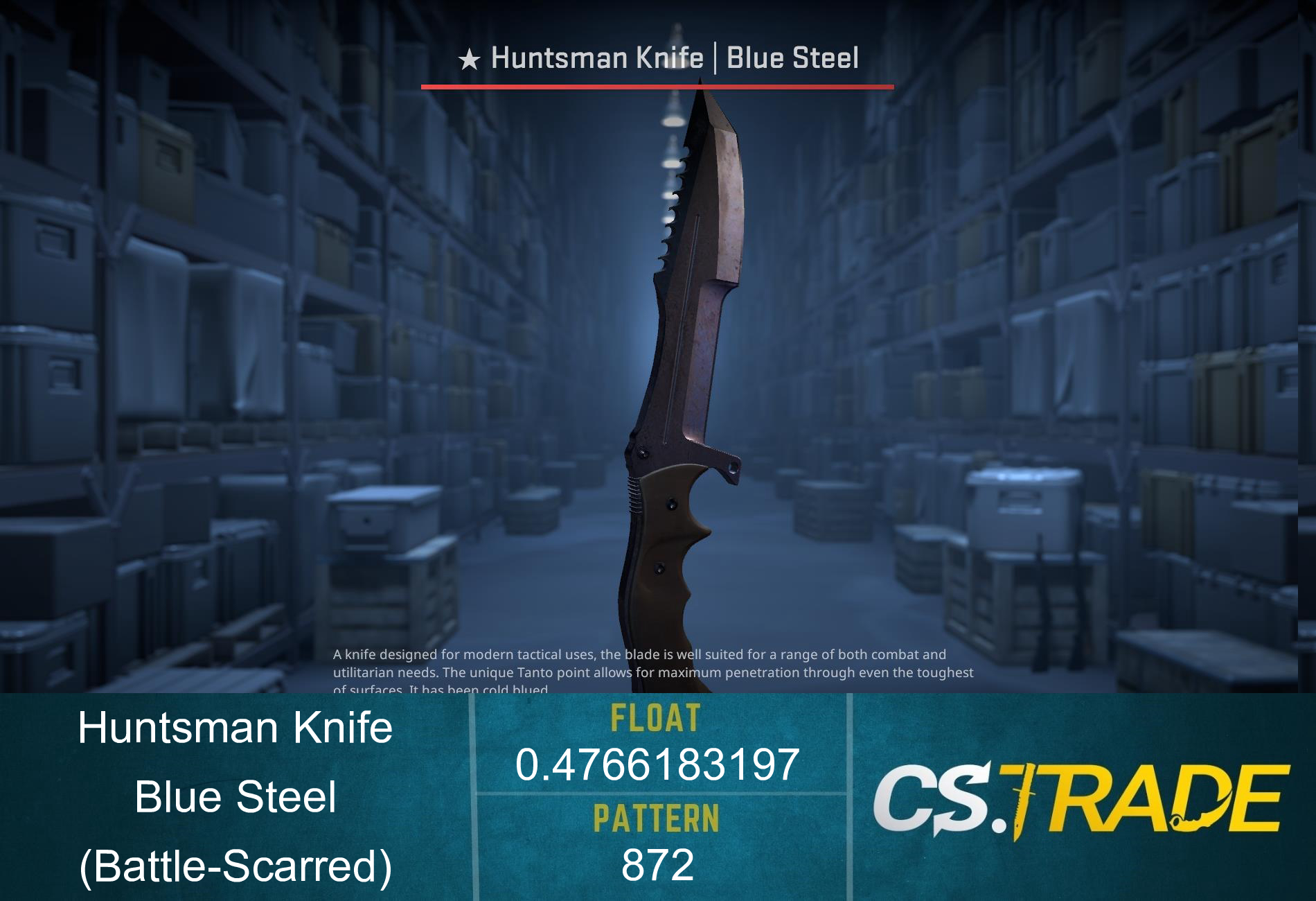 ★ StatTrak™ Huntsman Knife | Blue Steel (Battle-Scarred) Screenshot