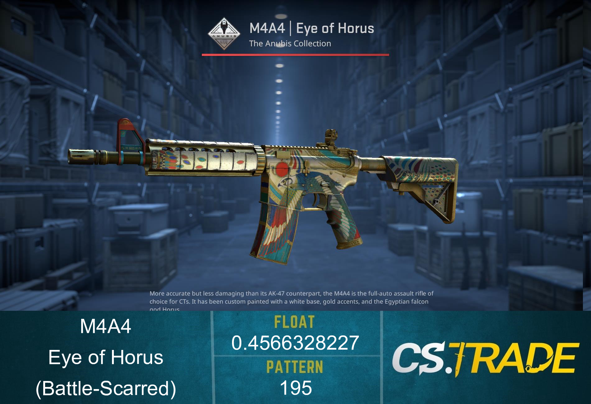 M4A4 | Eye of Horus (Battle-Scarred) Screenshot
