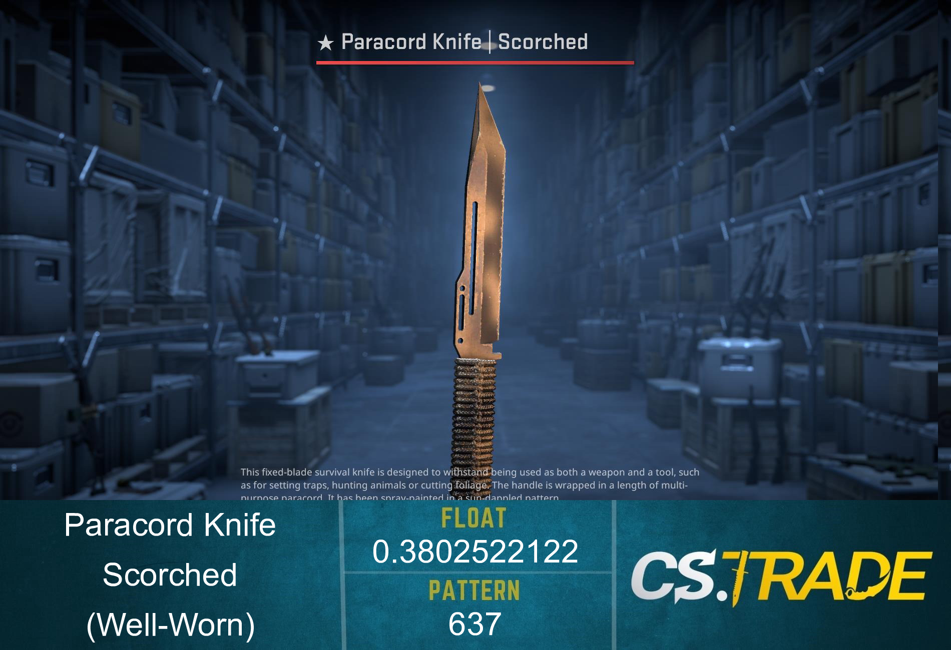 ★ StatTrak™ Paracord Knife | Scorched (Well-Worn) Screenshot