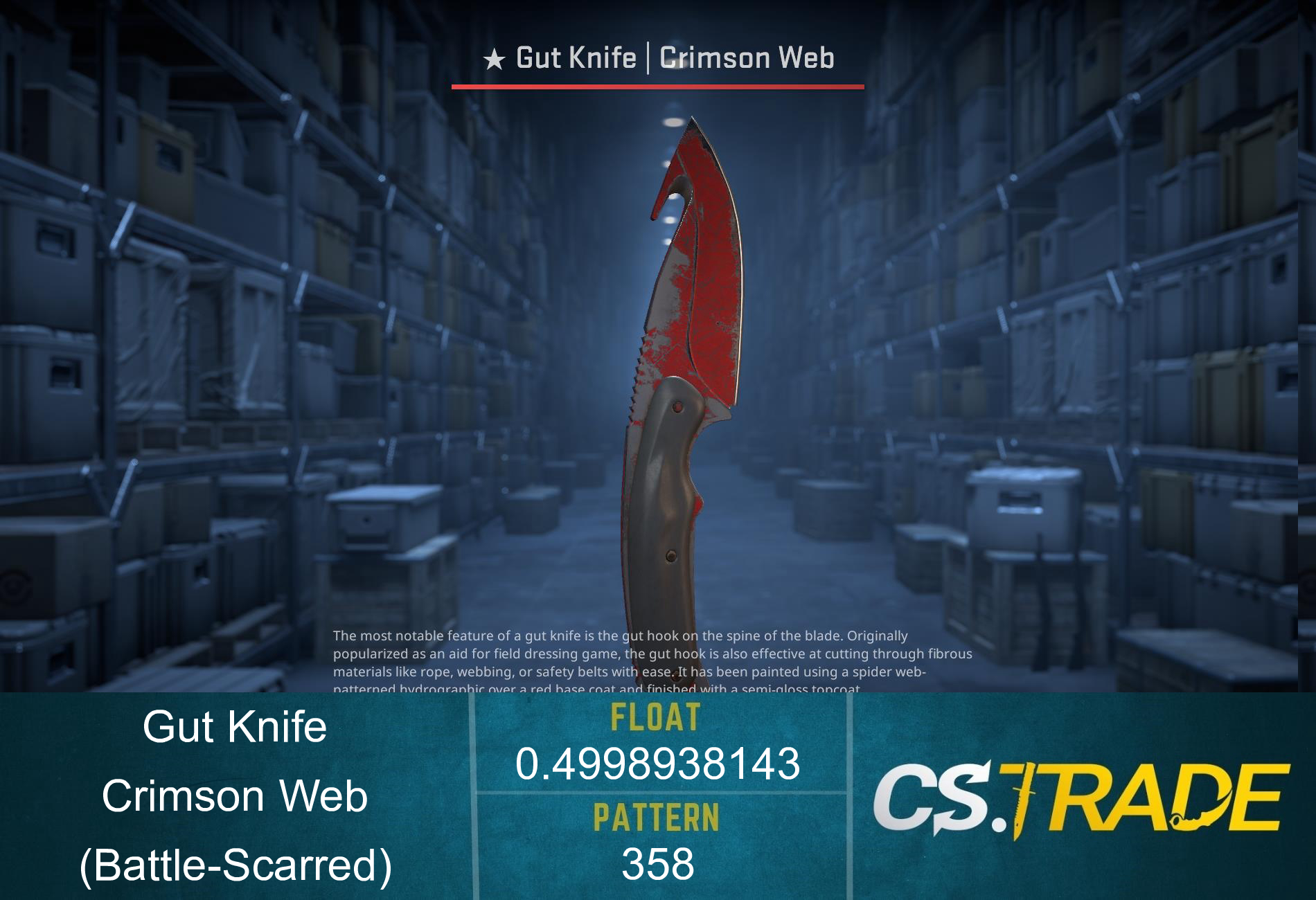 ★ Gut Knife | Crimson Web (Battle-Scarred) Screenshot