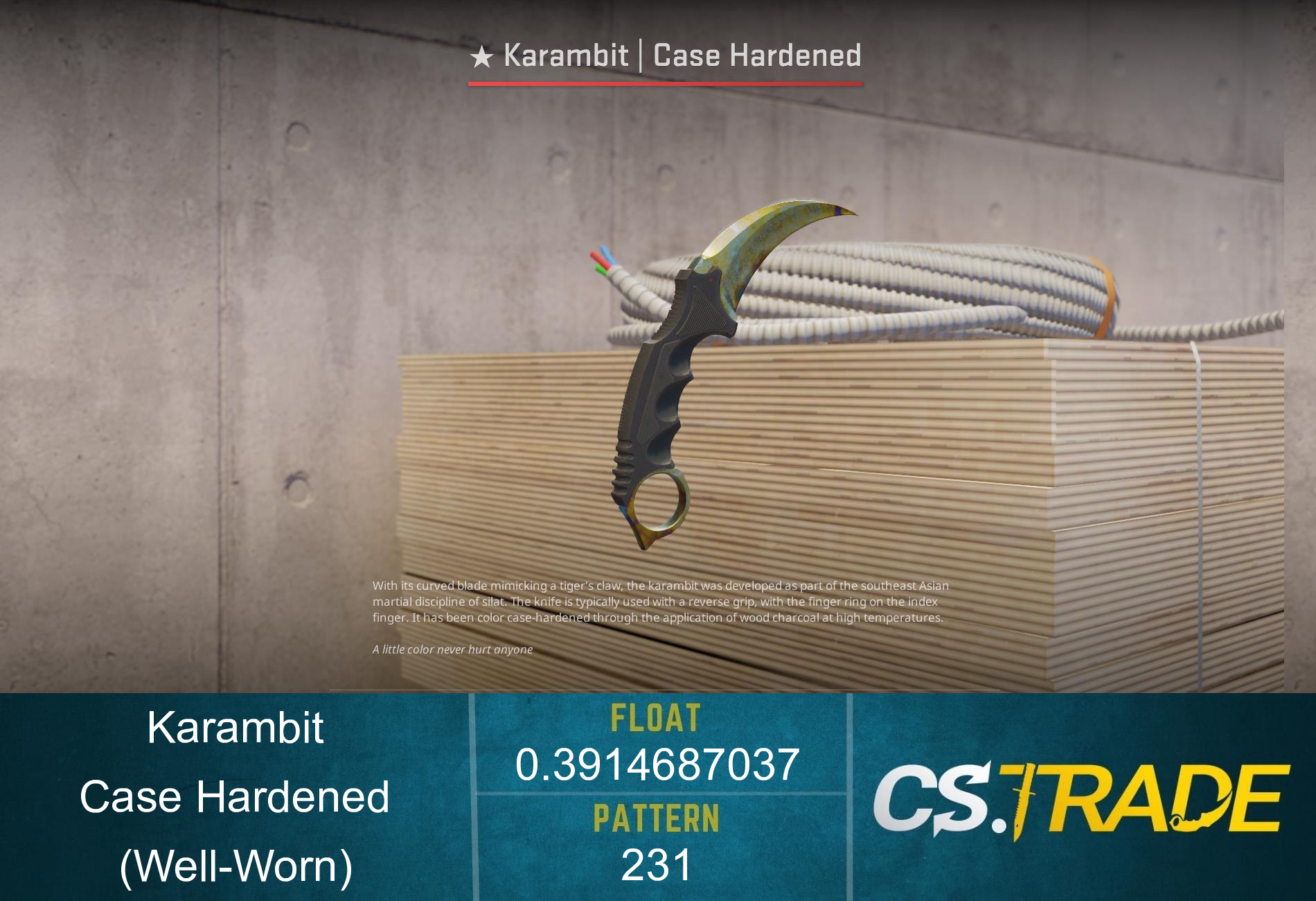 ★ Karambit | Case Hardened (Well-Worn) Screenshot