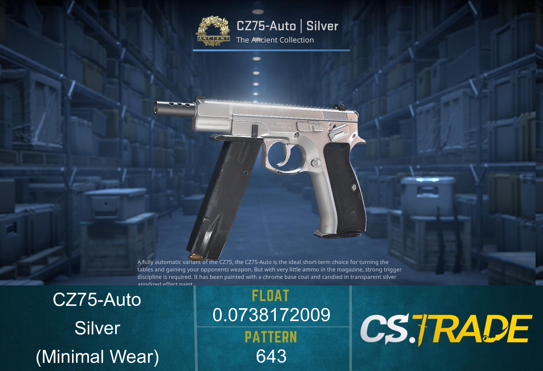 CZ75-Auto | Silver (Minimal Wear) Screenshot