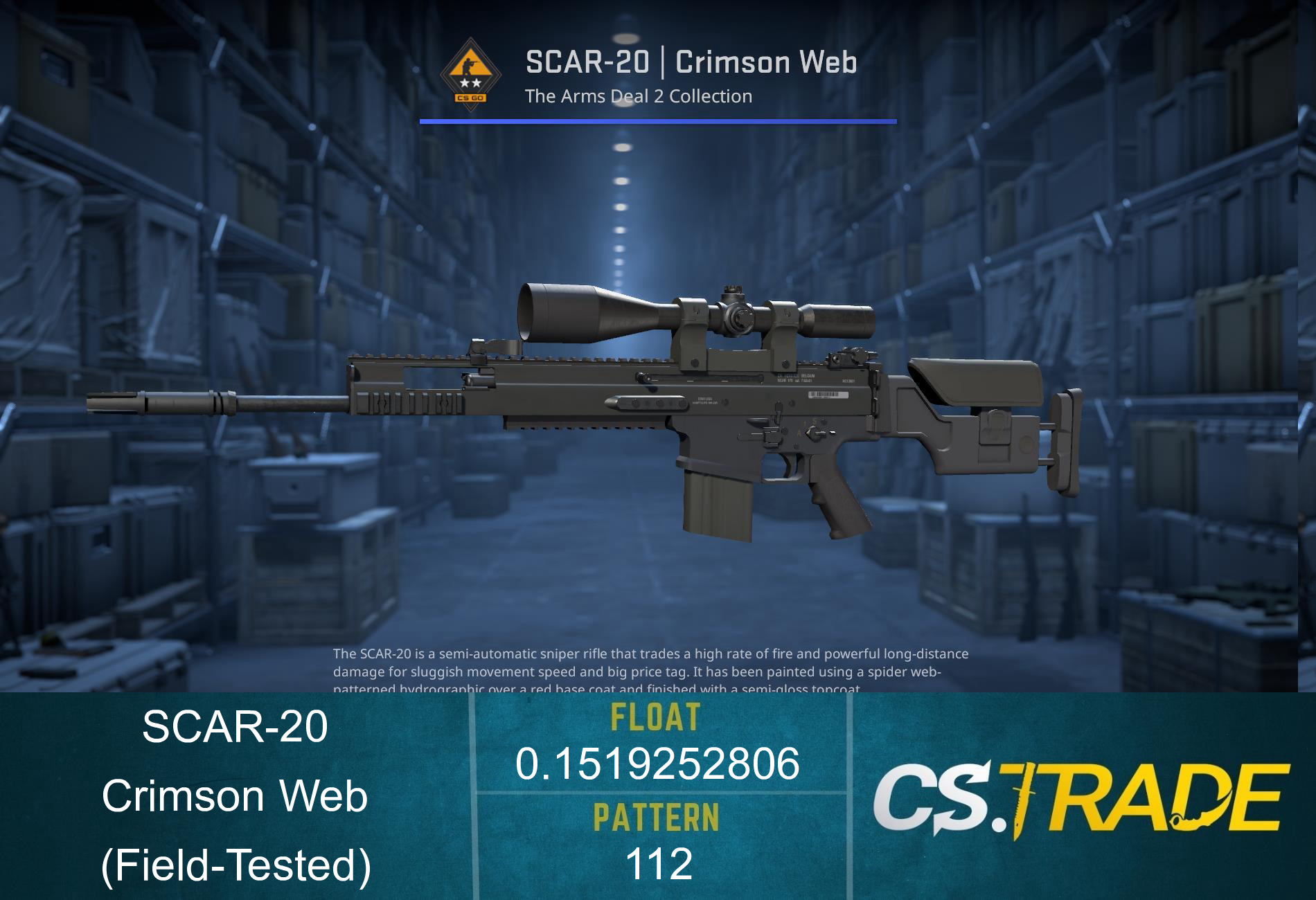 SCAR-20 | Crimson Web (Field-Tested) Screenshot