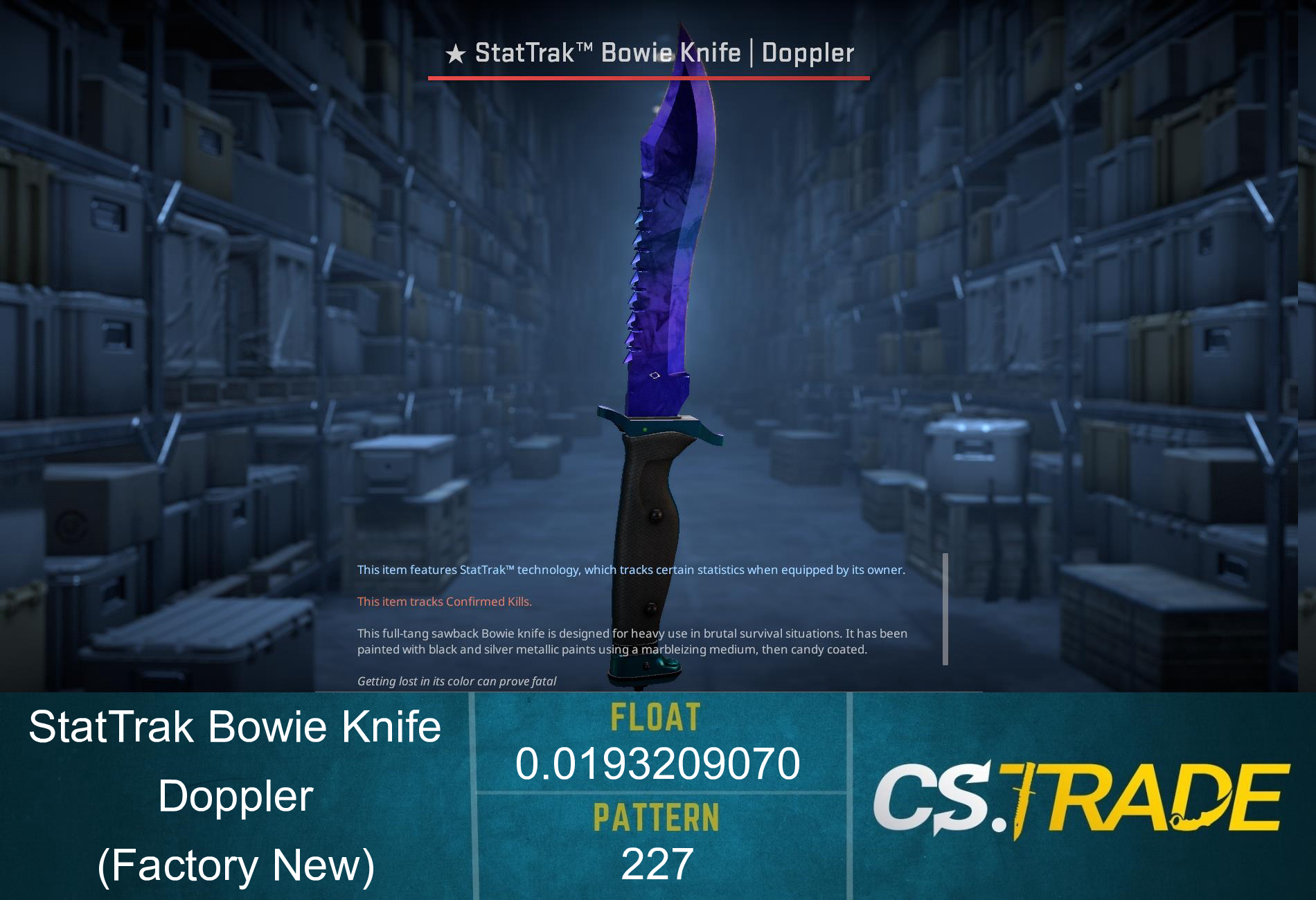 ★ Bowie Knife | Doppler Sapphire (Factory New) Screenshot