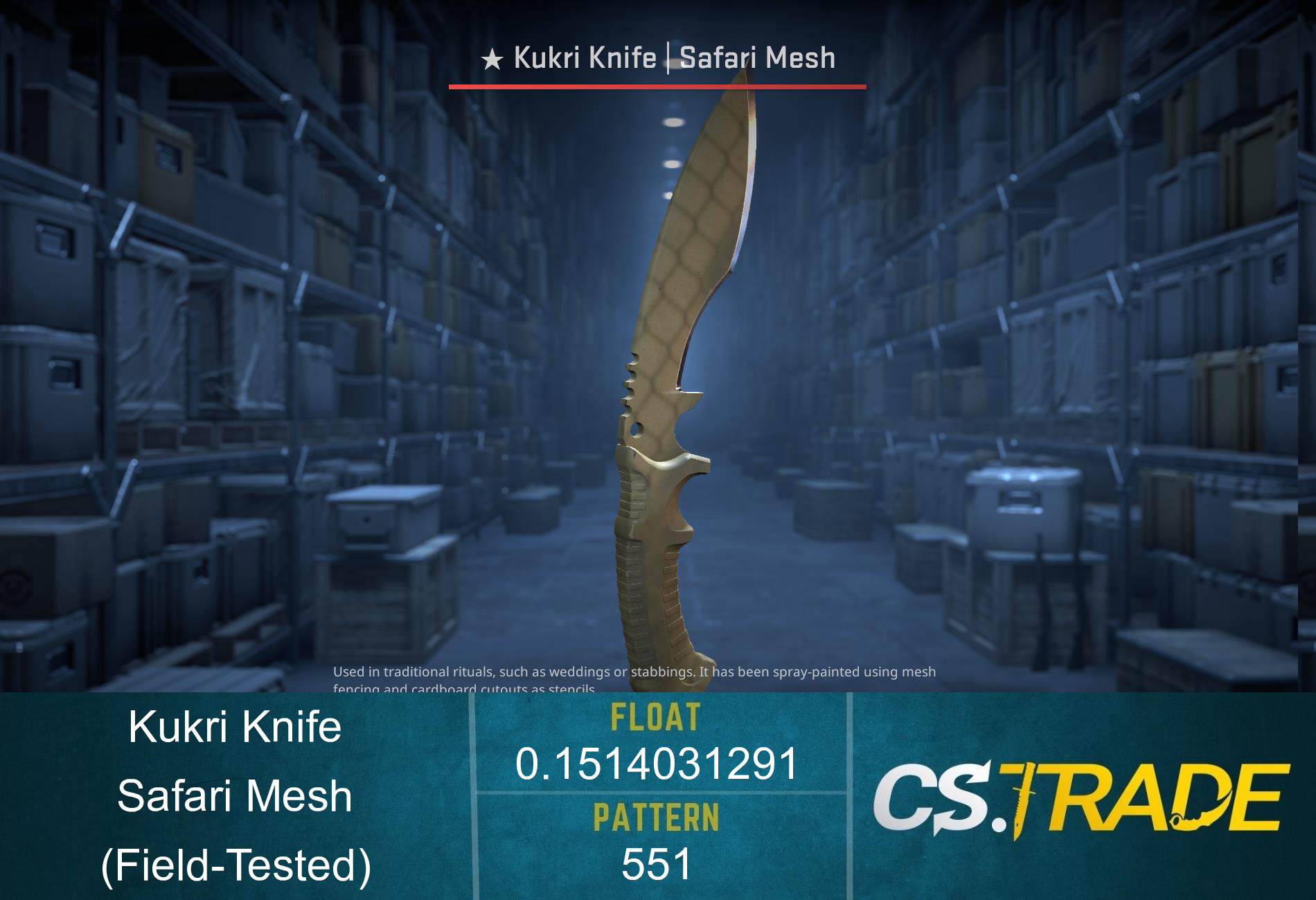 ★ Kukri Knife | Safari Mesh (Field-Tested) Screenshot