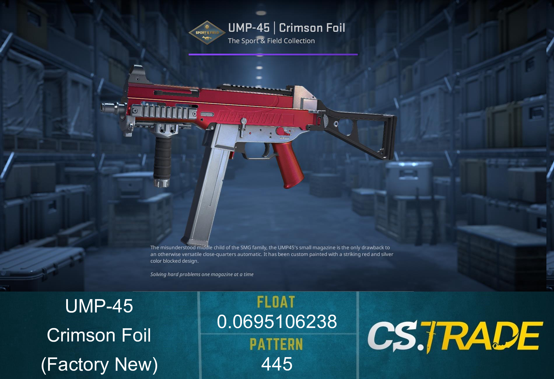 UMP-45 | Crimson Foil (Factory New)