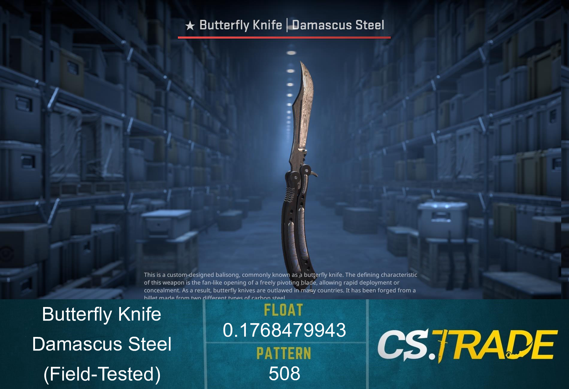 ★ StatTrak™ Butterfly Knife | Damascus Steel (Field-Tested) Screenshot