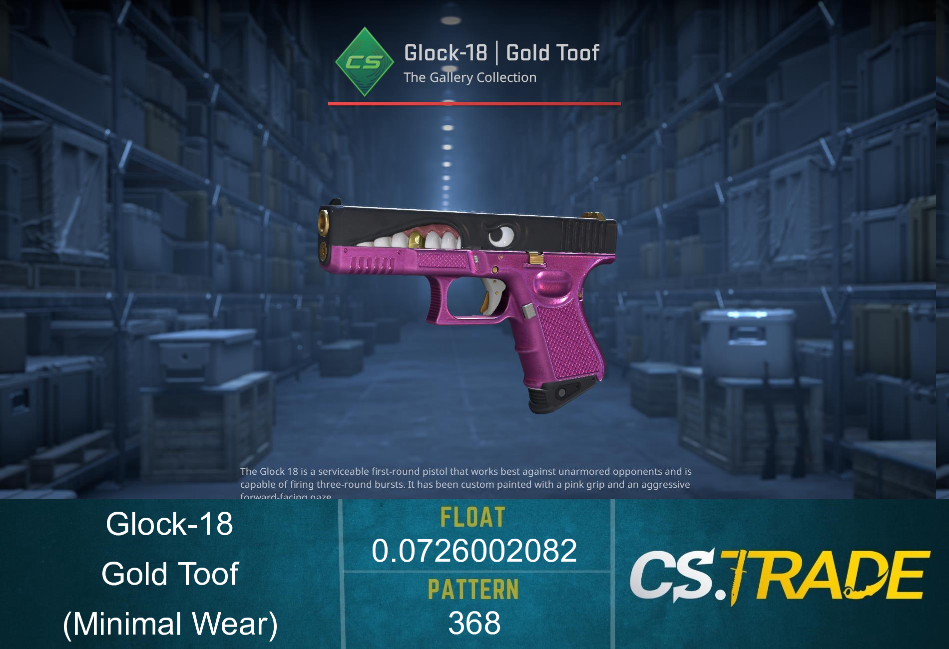 StatTrak™ Glock-18 | Gold Toof (Minimal Wear) Screenshot