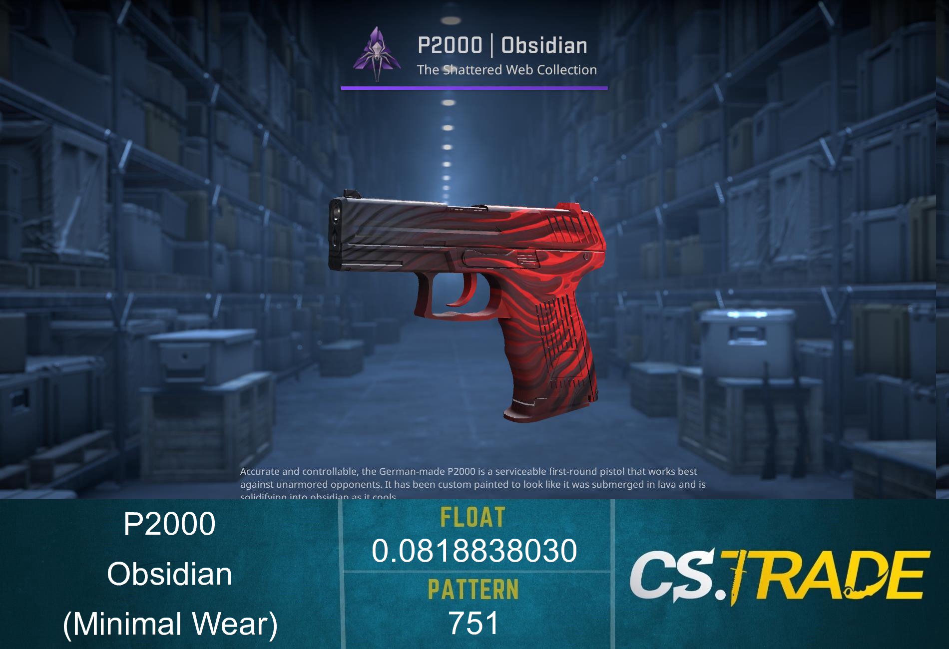 P2000 | Obsidian (Minimal Wear) Screenshot