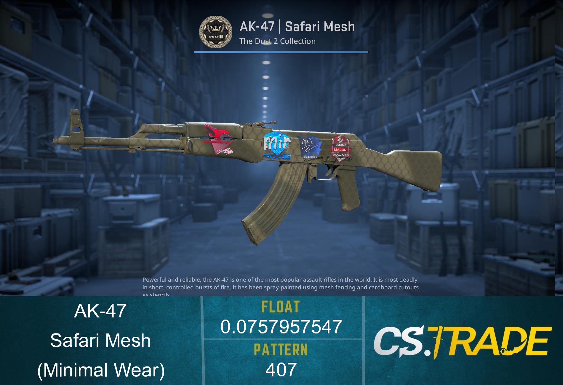 Souvenir AK-47 | Safari Mesh (Minimal Wear) Screenshot