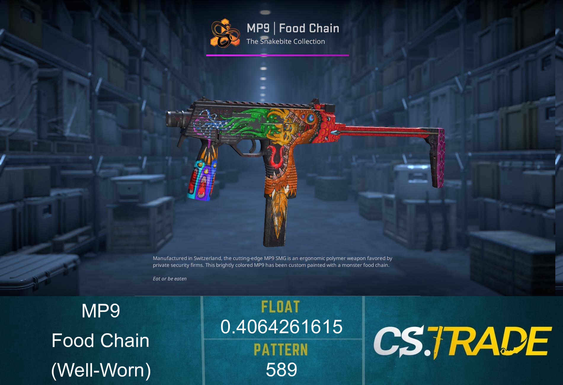 StatTrak™ MP9 | Food Chain (Well-Worn) Screenshot