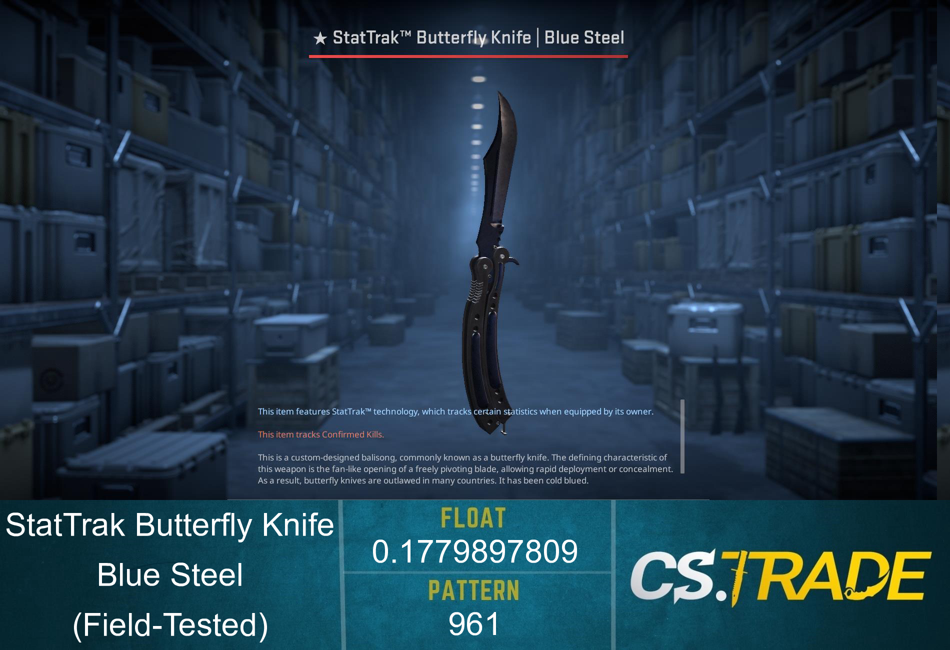 ★ Butterfly Knife | Blue Steel (Factory New) Screenshot