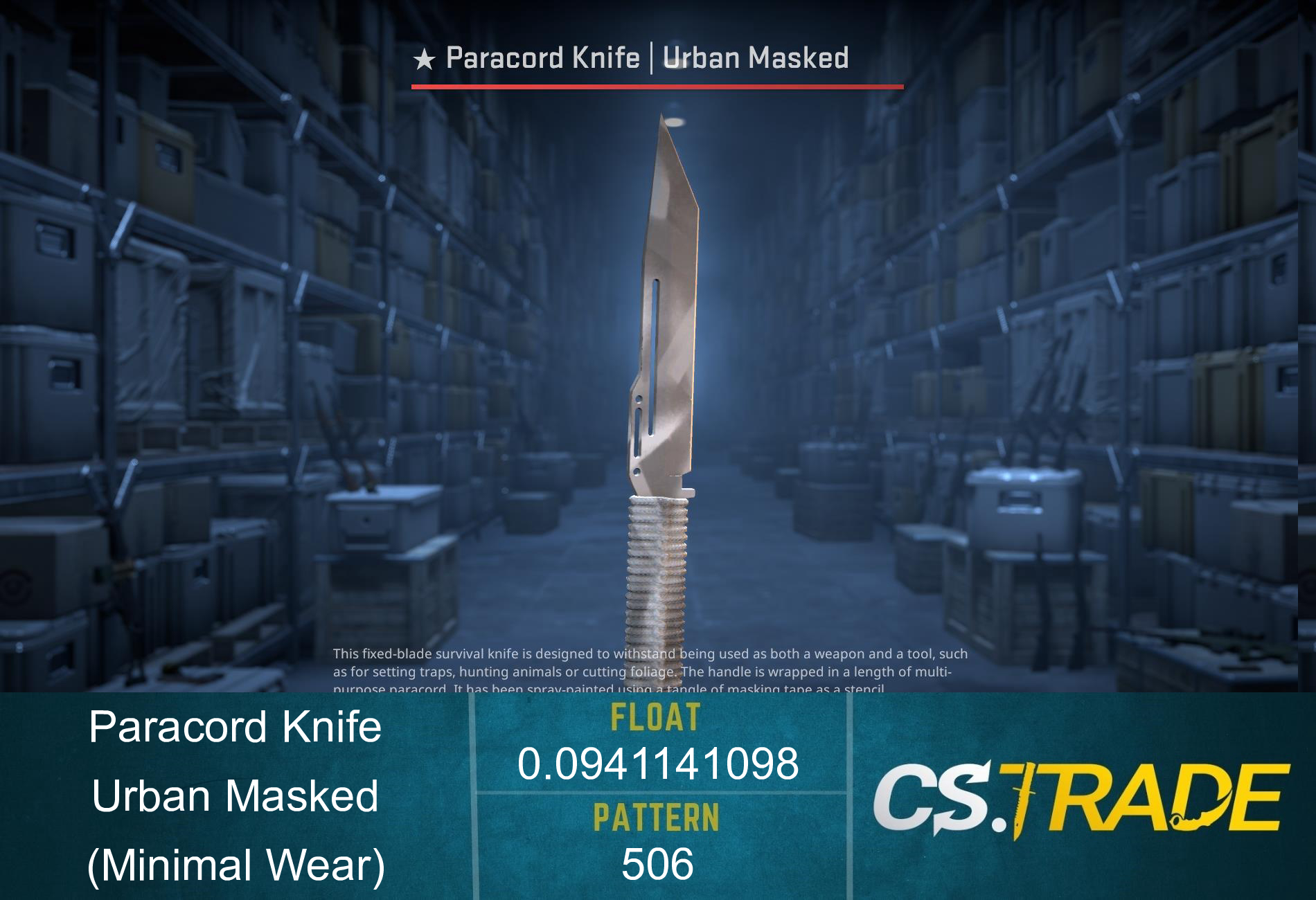 ★ StatTrak™ Paracord Knife | Urban Masked (Minimal Wear) Screenshot