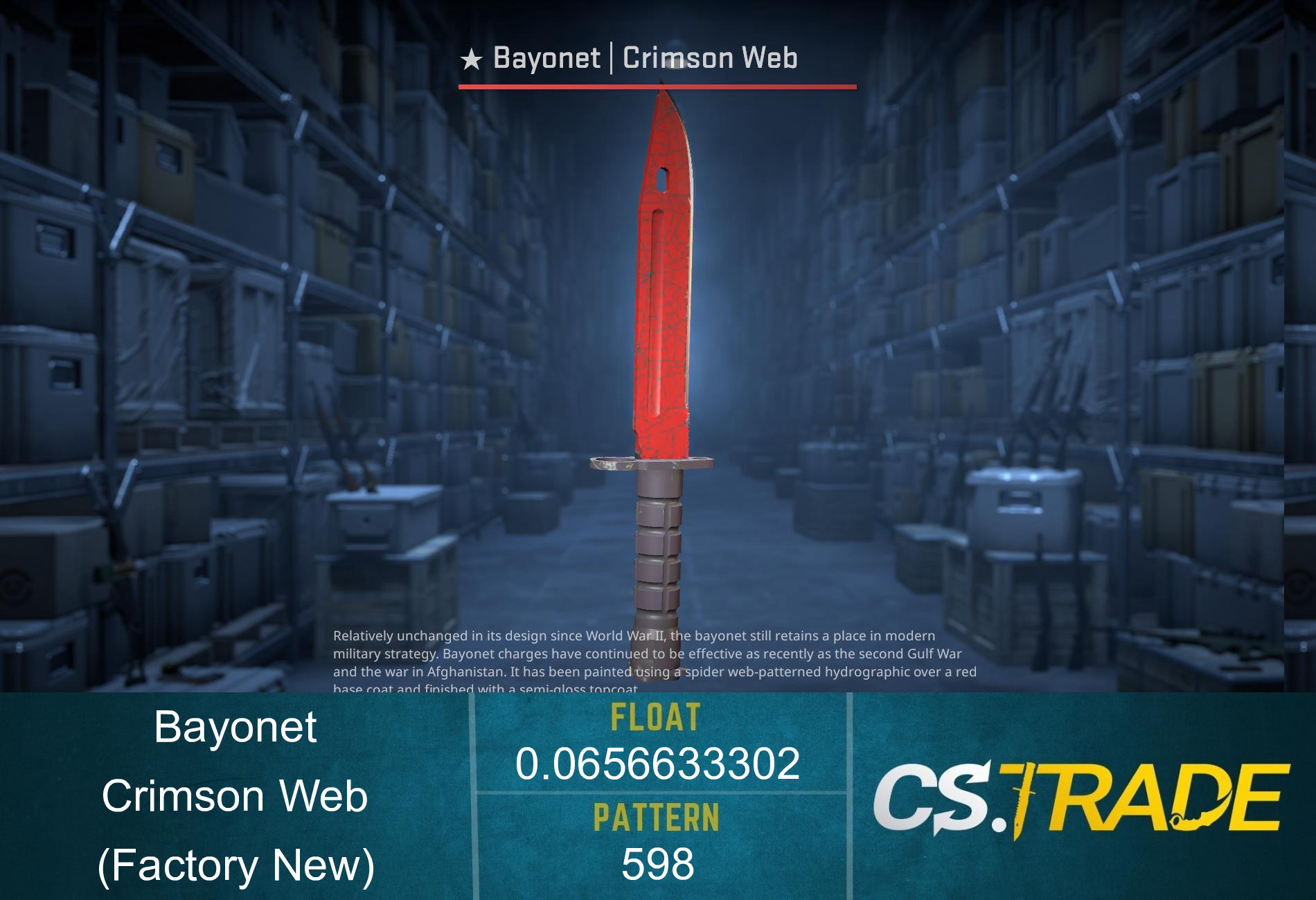 ★ Bayonet | Crimson Web (Factory New) Screenshot
