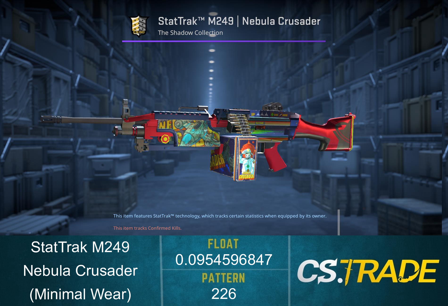 StatTrak™ M249 | Nebula Crusader (Minimal Wear) Screenshot