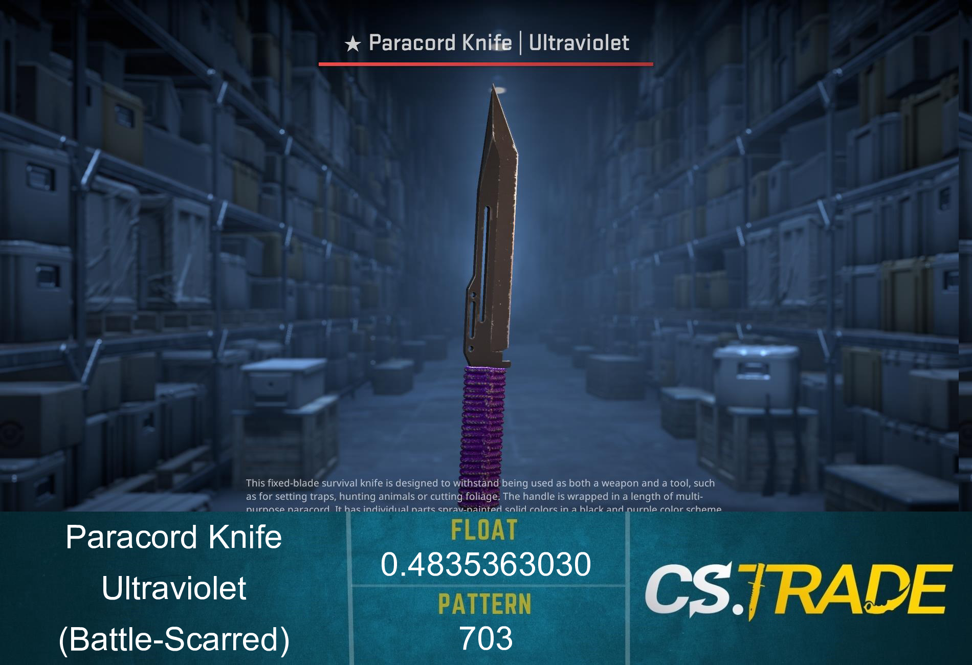 ★ Paracord Knife | Ultraviolet (Battle-Scarred) Screenshot