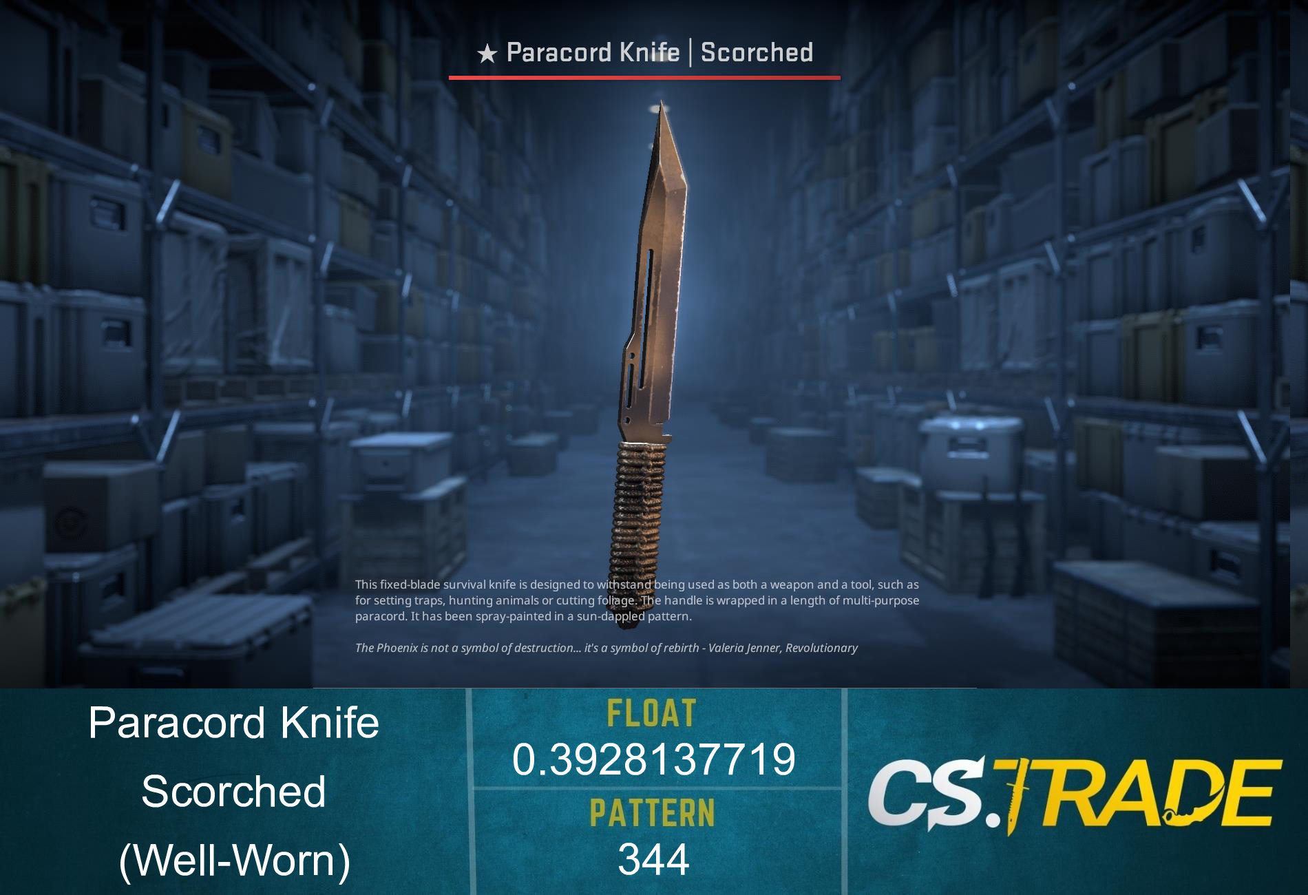 ★ Paracord Knife | Scorched (Well-Worn)