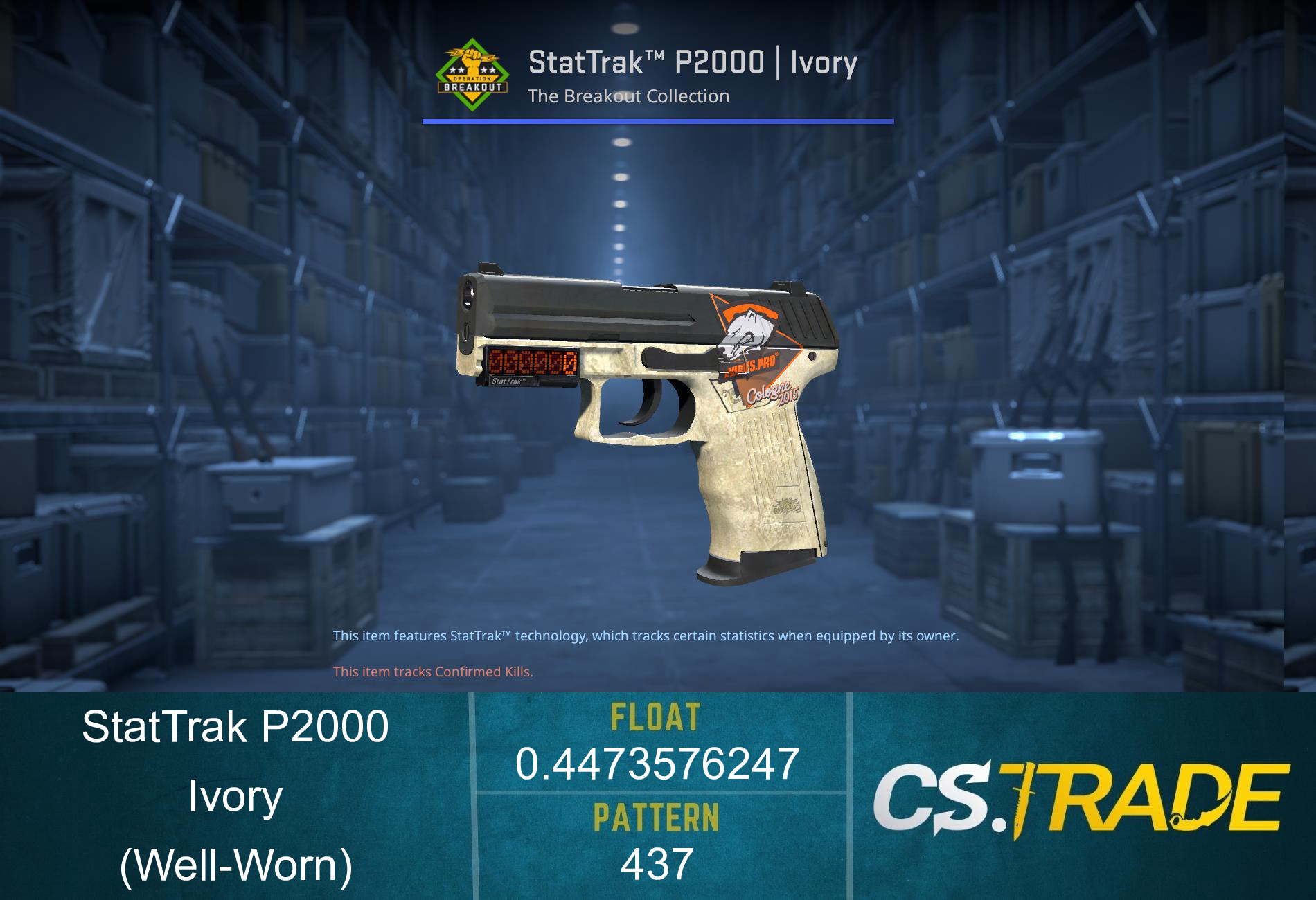 StatTrak™ P2000 | Ivory (Well-Worn) Screenshot