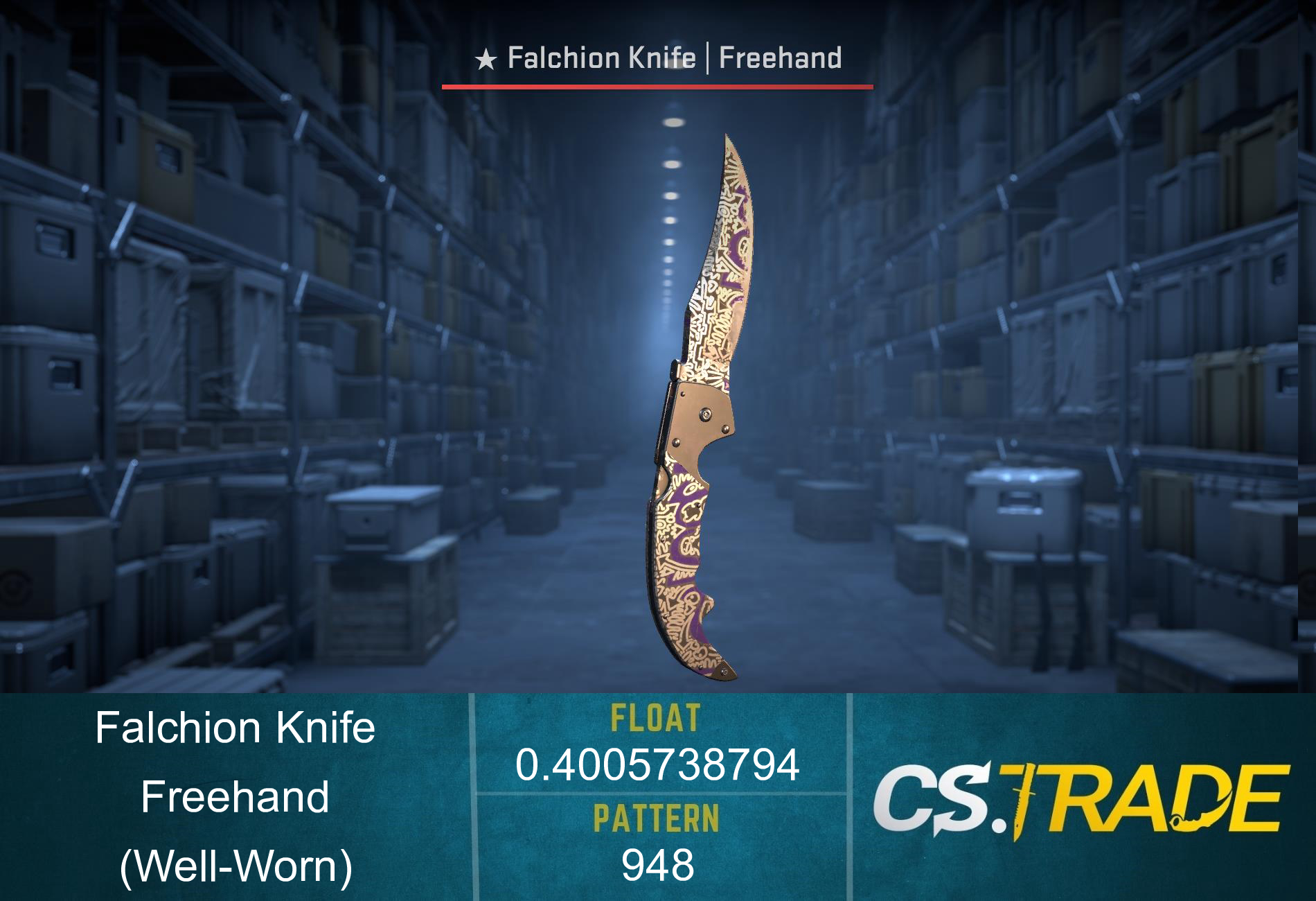 ★ Falchion Knife | Freehand (Well-Worn) Screenshot