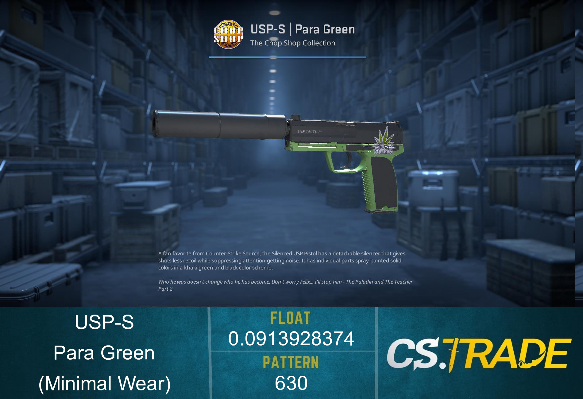 USP-S | Para Green (Minimal Wear) Screenshot