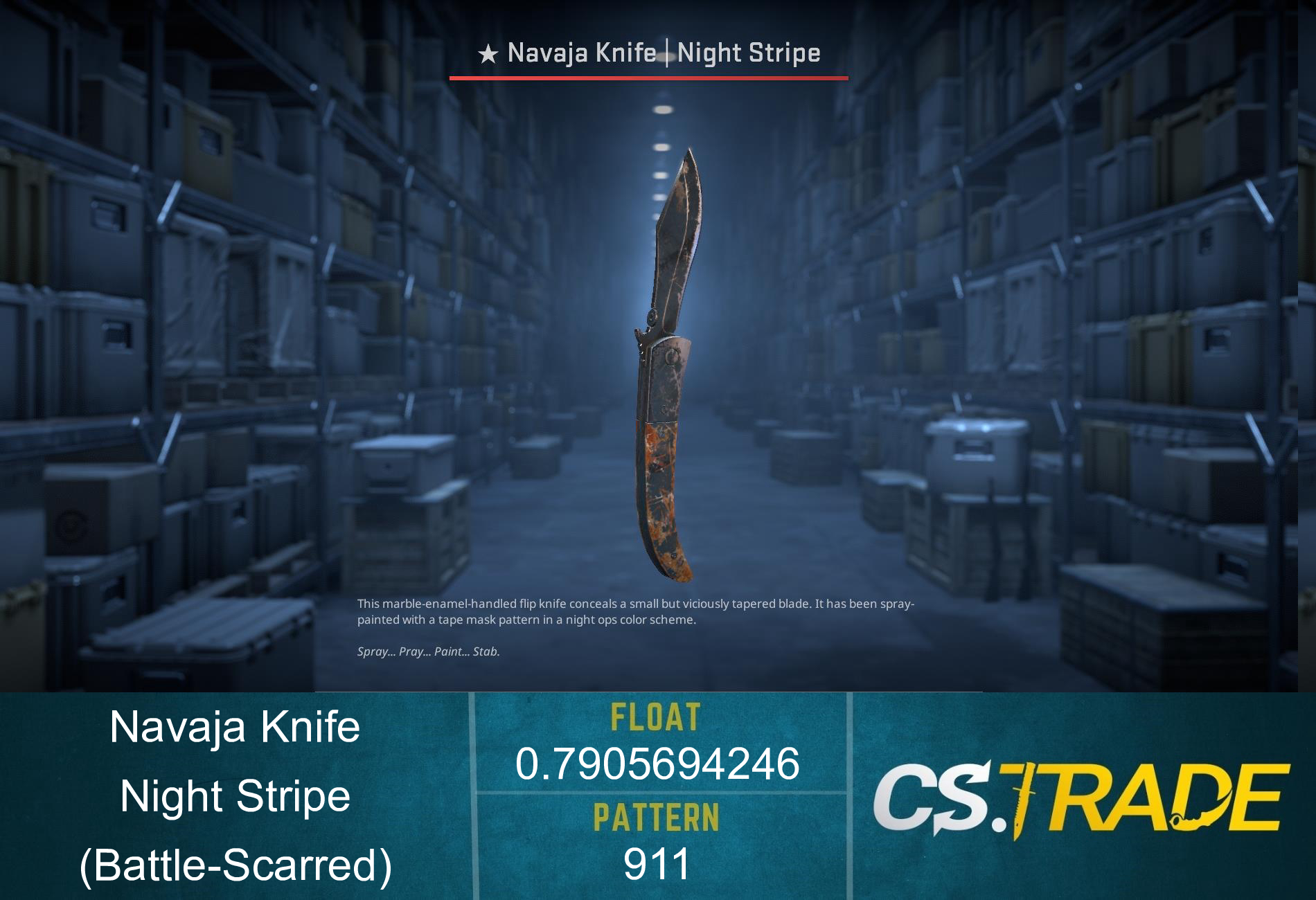 ★ Navaja Knife | Night Stripe (Battle-Scarred)