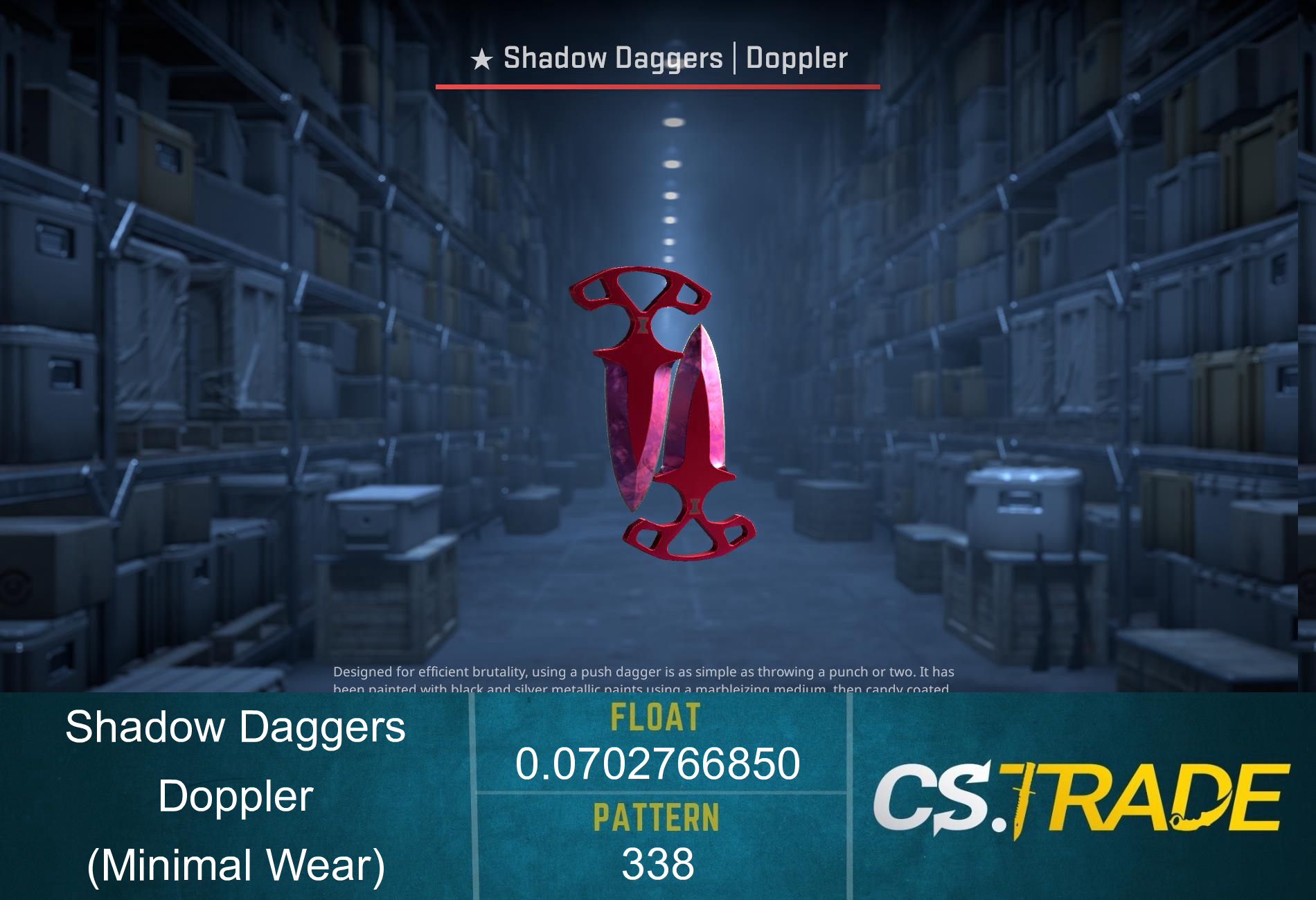 ★ StatTrak™ Shadow Daggers | Doppler (Minimal Wear) Screenshot
