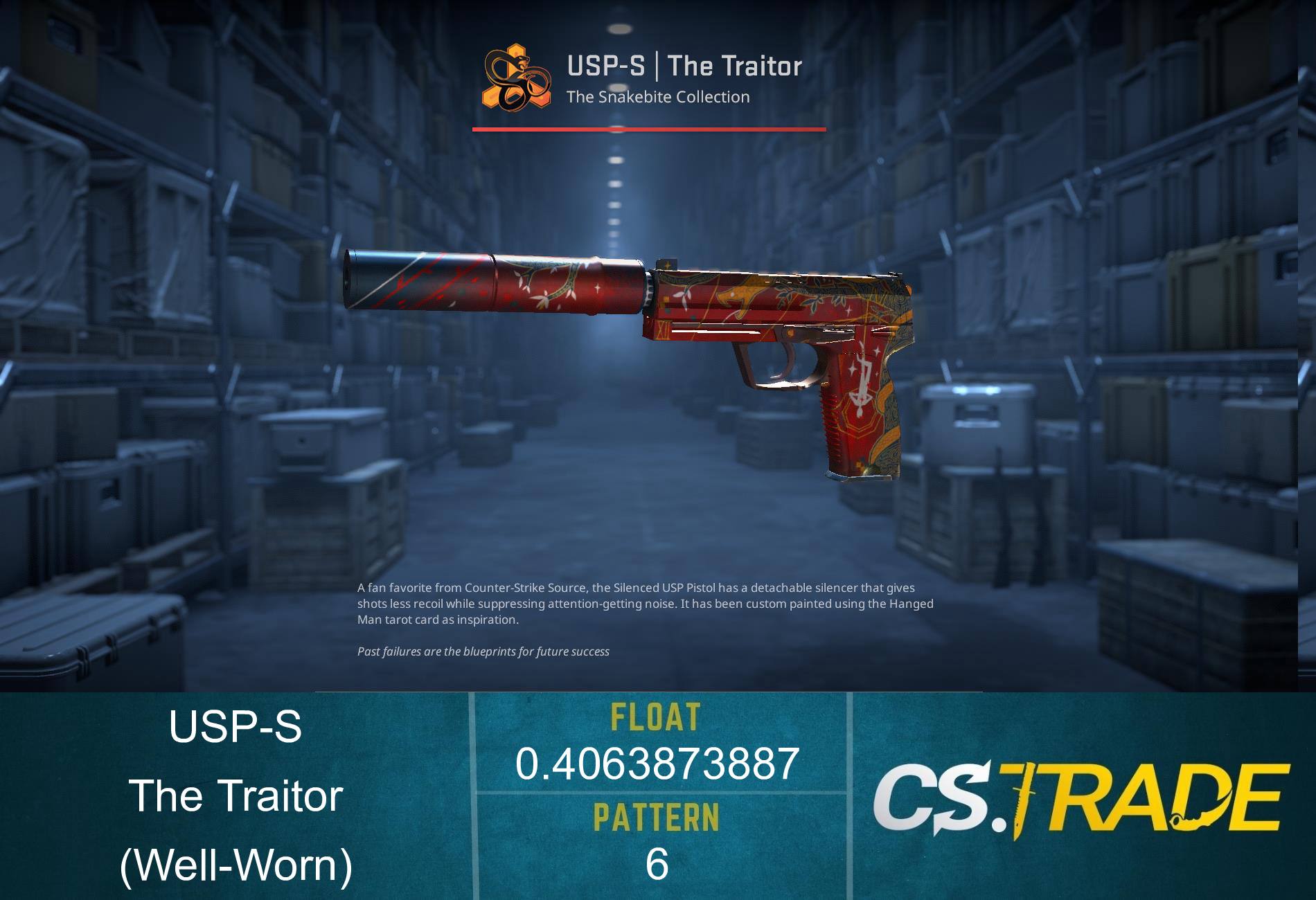 StatTrak™ USP-S | The Traitor (Well-Worn) Screenshot