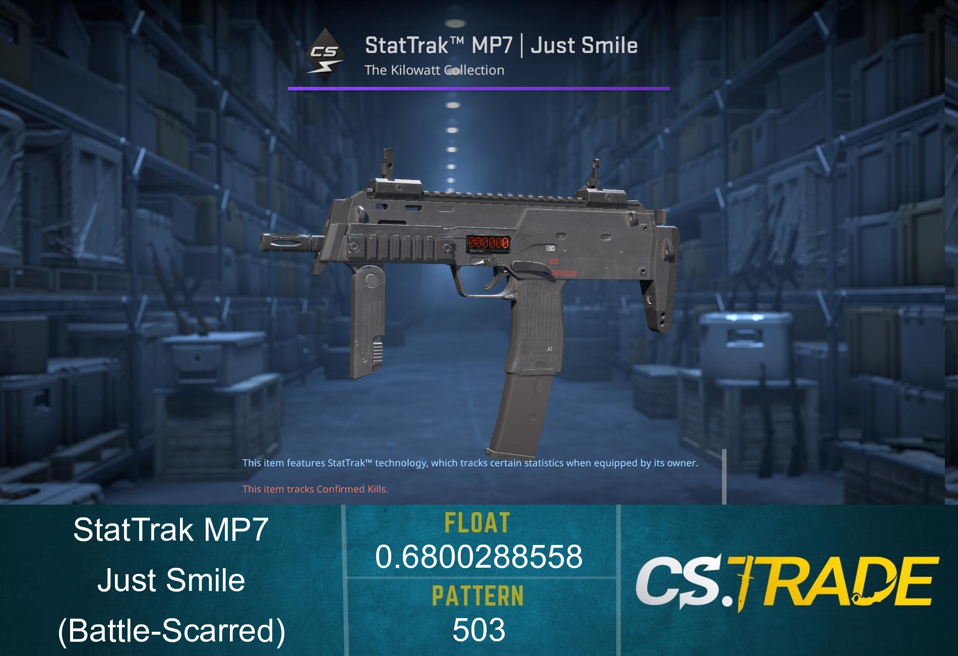 MP7 | Just Smile (Battle-Scarred) Screenshot