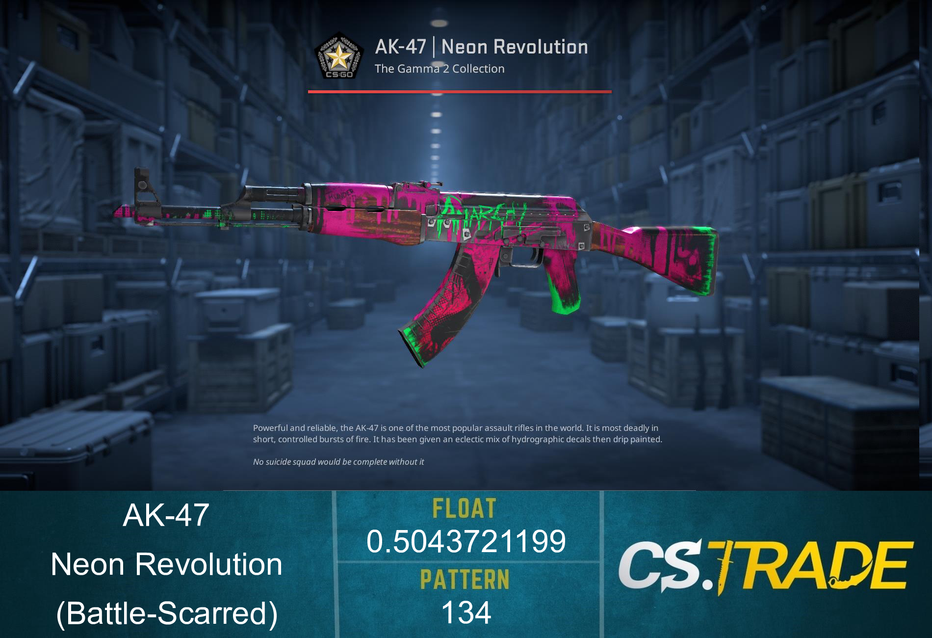 AK-47 | Neon Revolution (Battle-Scarred) Screenshot