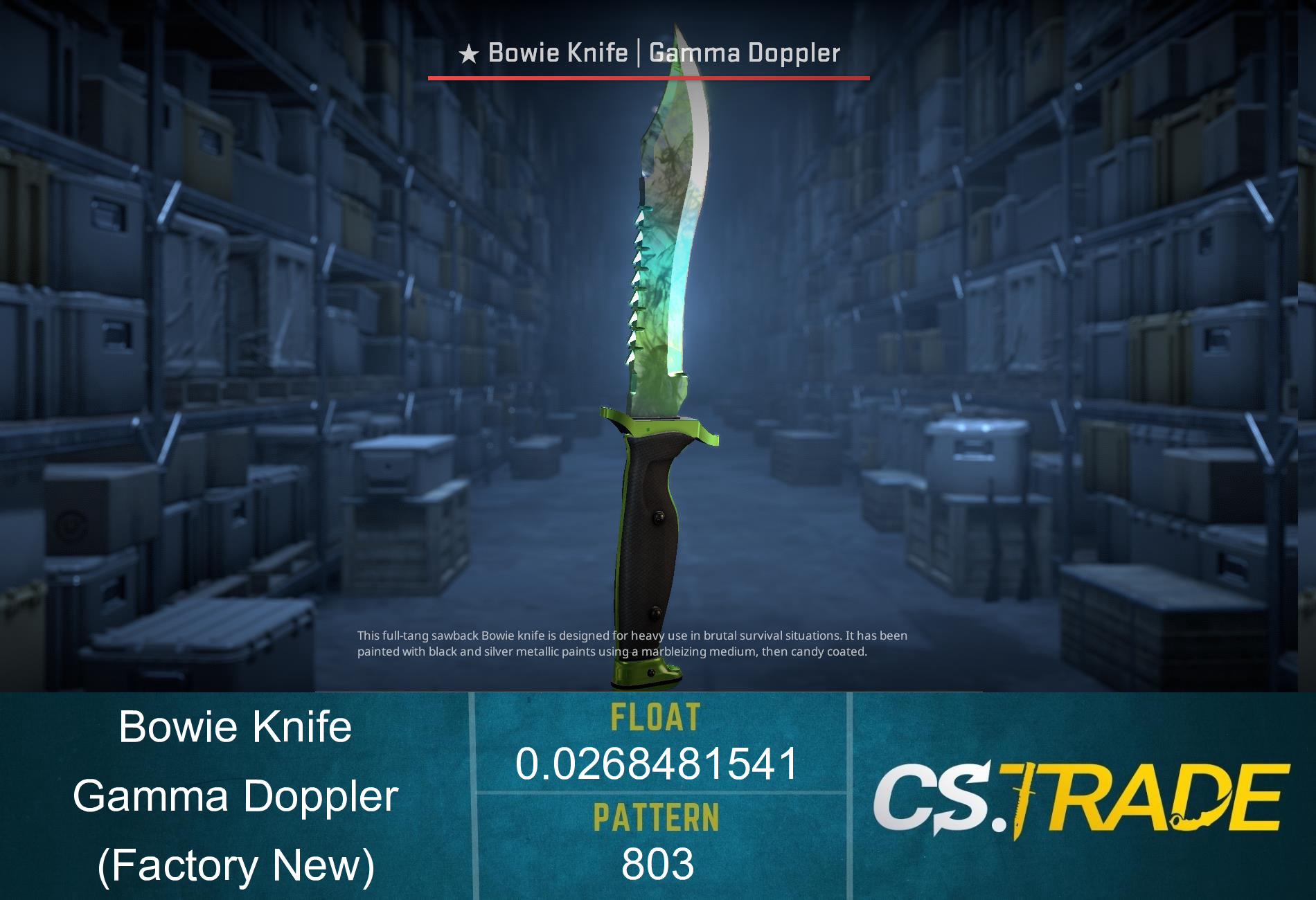★ Bowie Knife | Gamma Doppler Phase 4 (Factory New) Screenshot