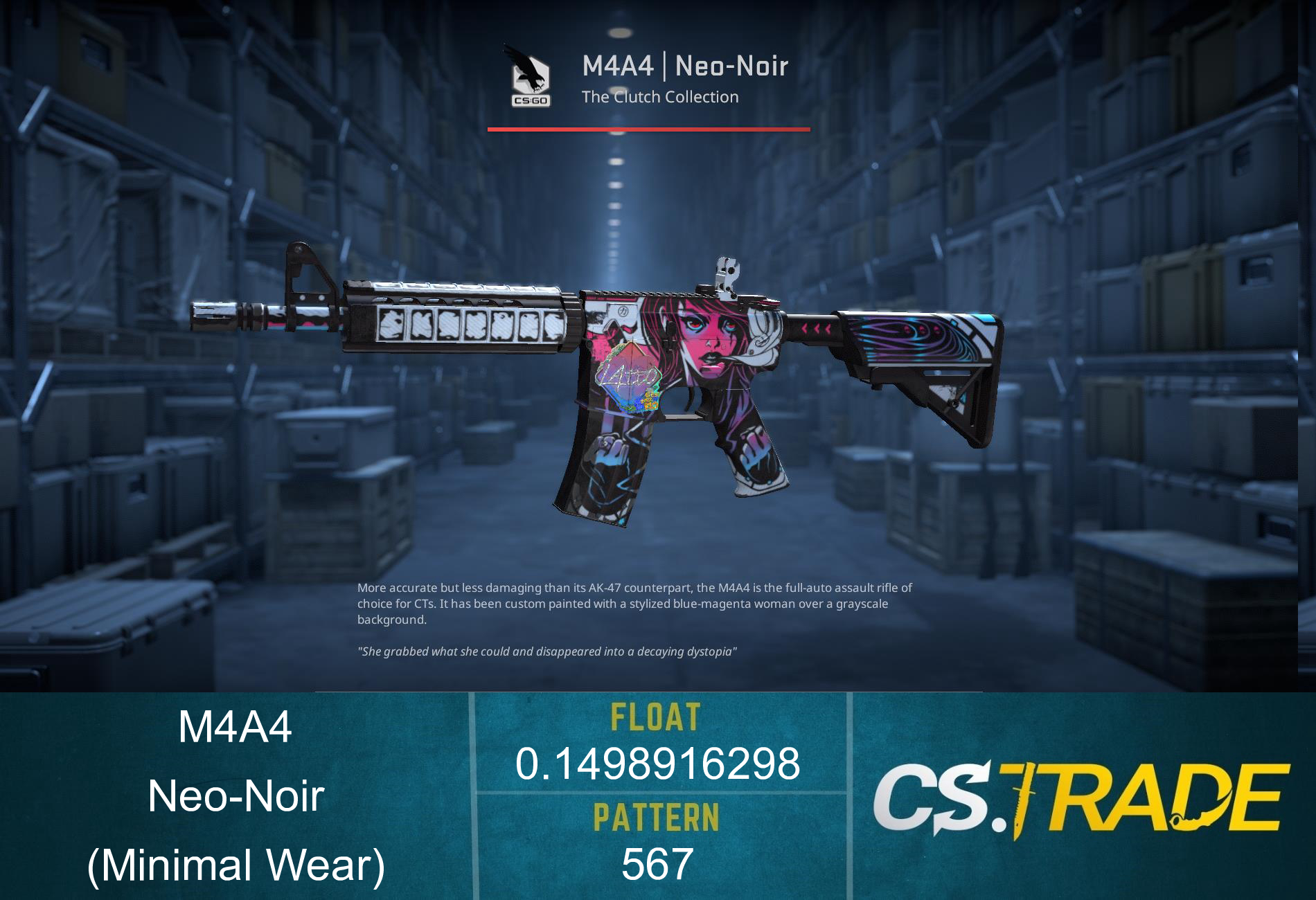StatTrak™ M4A4 | Neo-Noir (Minimal Wear) Screenshot